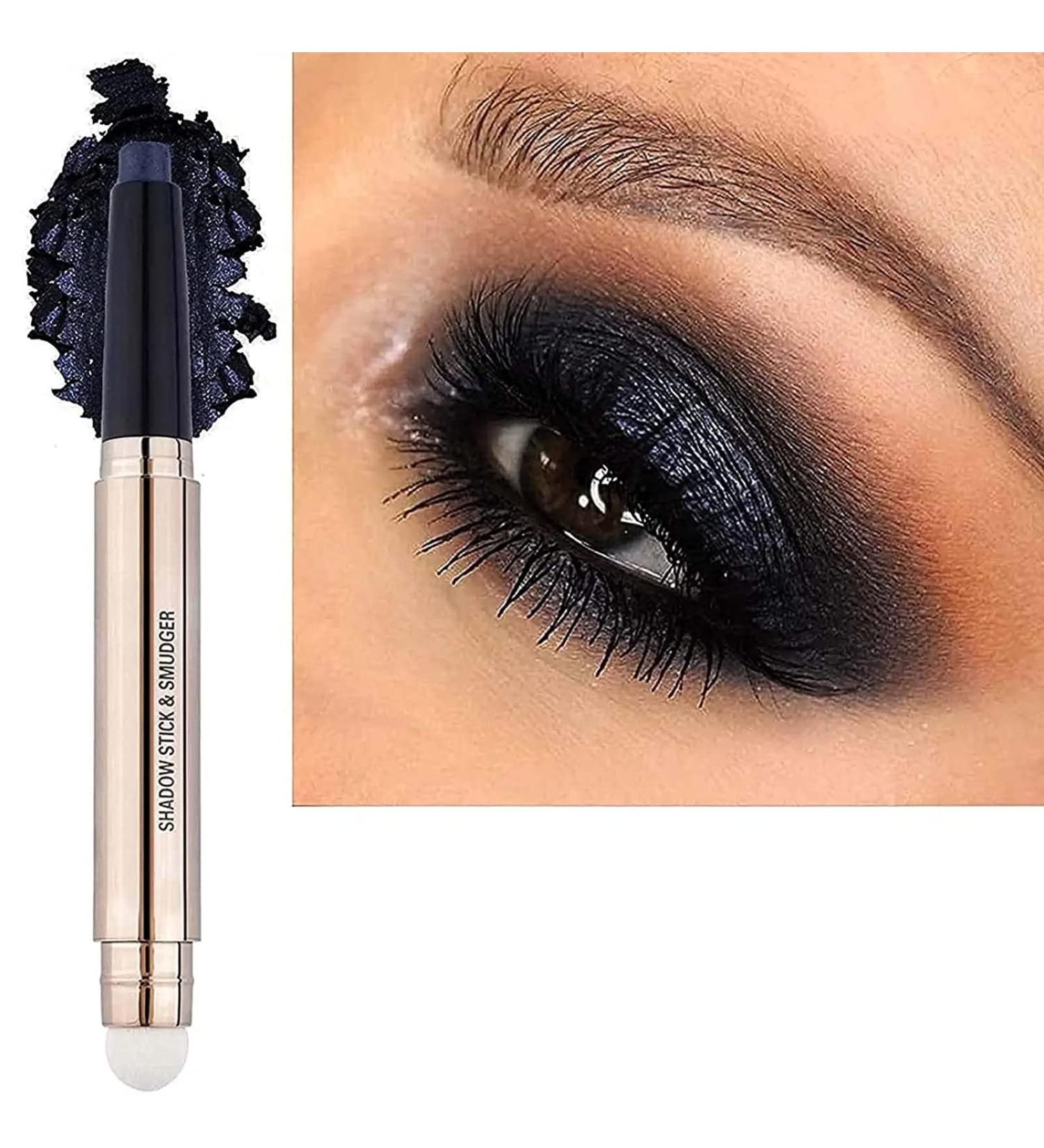 MiaSarah Black Eyeshadow Stick - Cream Shimmer Glitter Pencil, Waterproof & Long Lasting - Blue Primer for Midnight Blue Shimmer Look - Buy Online on GoSupps.com