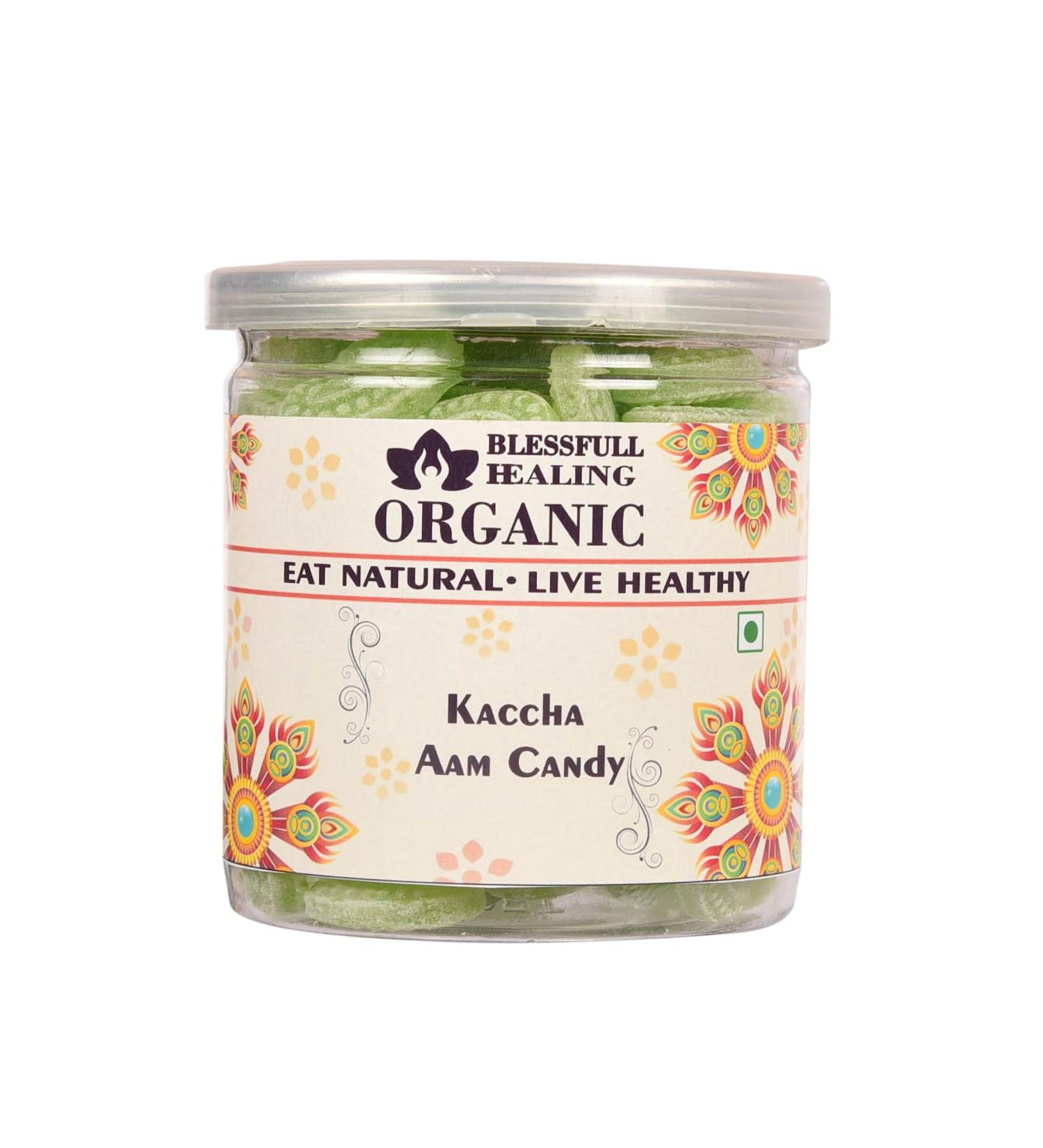 Blessfull Healing Organic Kaccha Aam Candy 400 Gram Airtight Container (Packing May Vary)