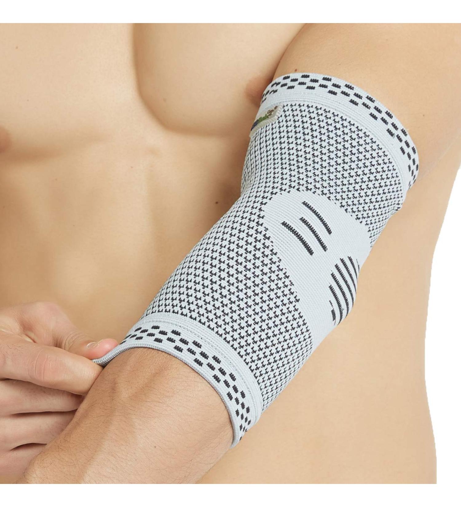 Neotech Care Elbow Support Sleeve - Bamboo Fiber 3D Weaving Knitted Fabric - Elastic & Breathable - For Golf Tennis Sports - Right or Left Arm - Grey Colour (Size S 1 Unit) S 1 - Buy Online on GoSupps.com