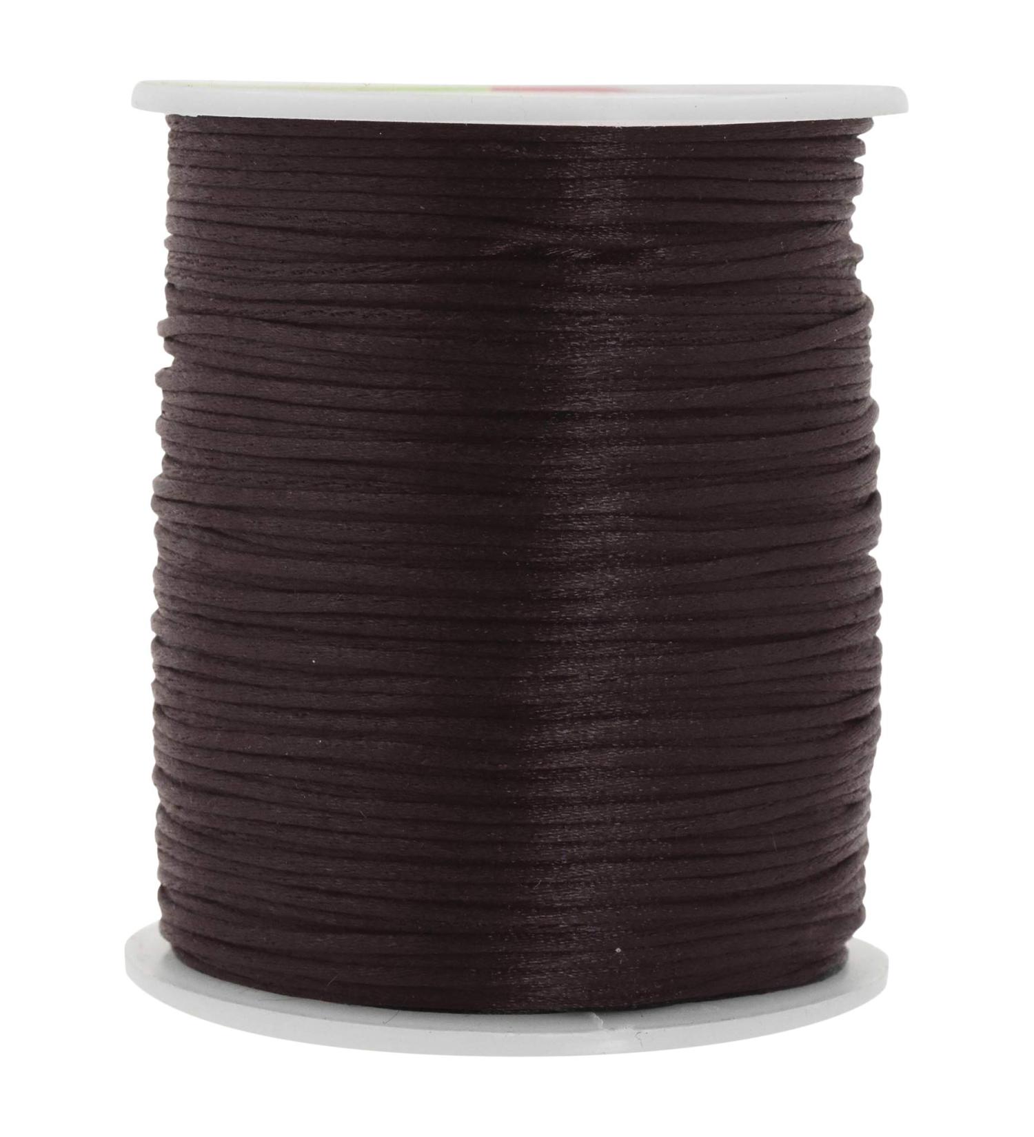 Mandala Crafts Satin Rattail Cord String - Dark Chocolate Brown 1mm - Ideal for Chinese Knot, Macram , Trim, and Jewelry Making - Buy Online on GoSupps.com