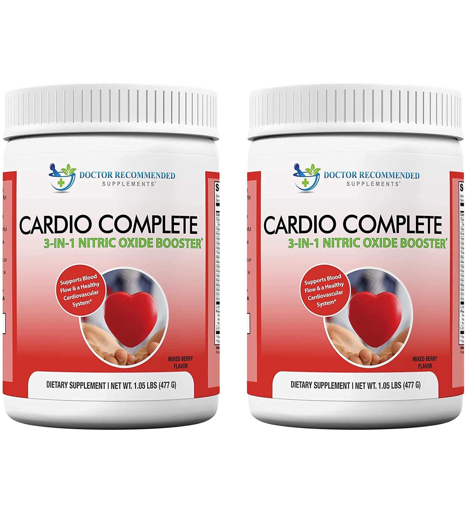 Cardio Complete: Heart Health Powder Supplement - Nitric Oxide Booster with L-Arginine, L-Citrulline & Hawthorn Berry - 2 Pack 1.05lb - Buy Online on GoSupps.com