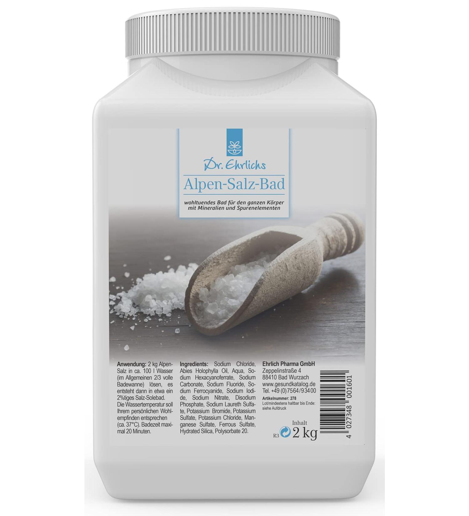 Dr. Ehrlich's Alpen-Salz-Bad 2 kg | Cold Bath for Rheumatism Joint Diseases Neurodermatitis Psoriasis & Allergies Mineral-Rich Formula - Buy Online on GoSupps.com