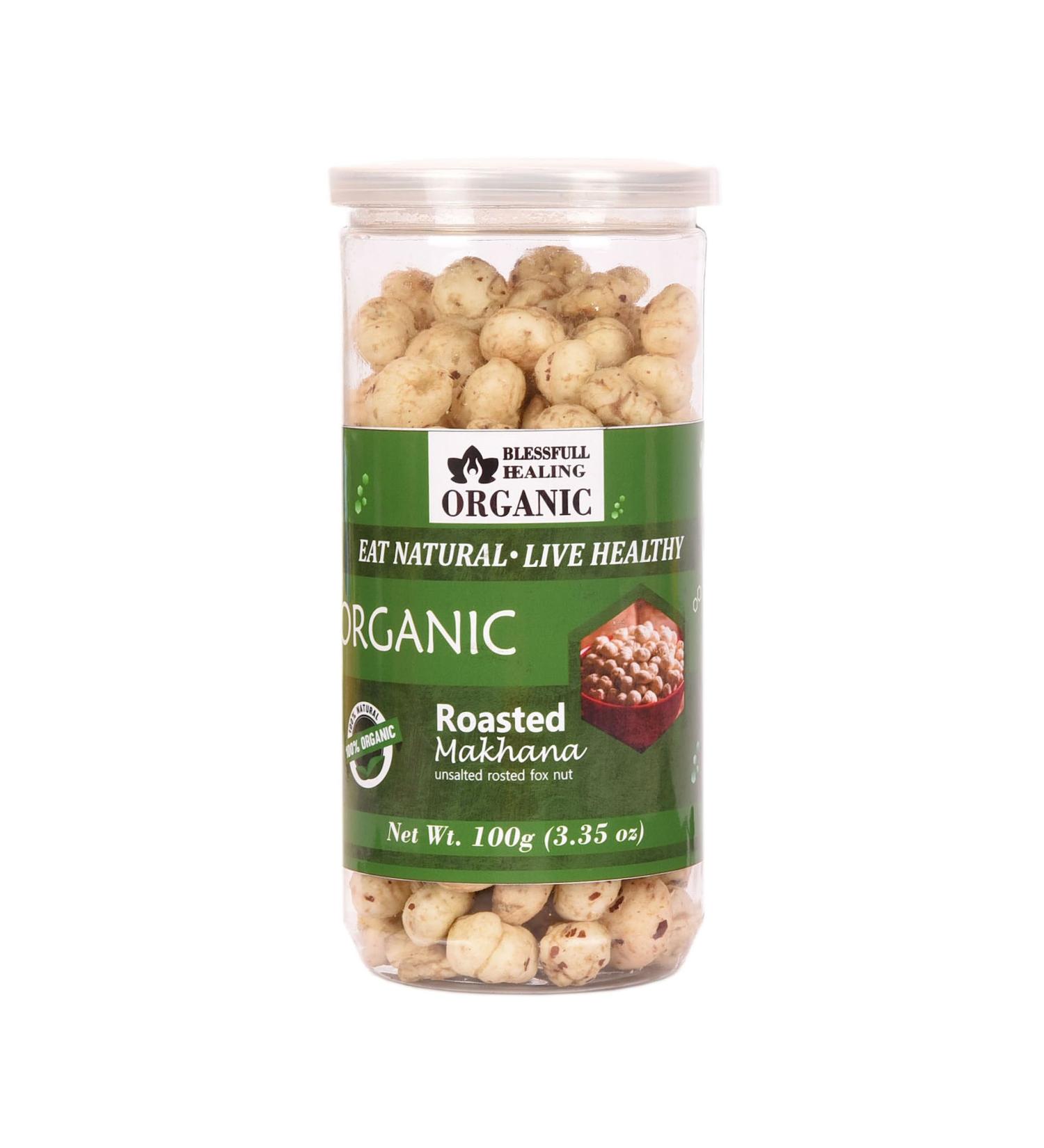 Buy Blessfull Healing Organic Makhana - Unsalted Roasted Flavor | 100g - Healthy Snack for International Shipping - Buy Online on GoSupps.com
