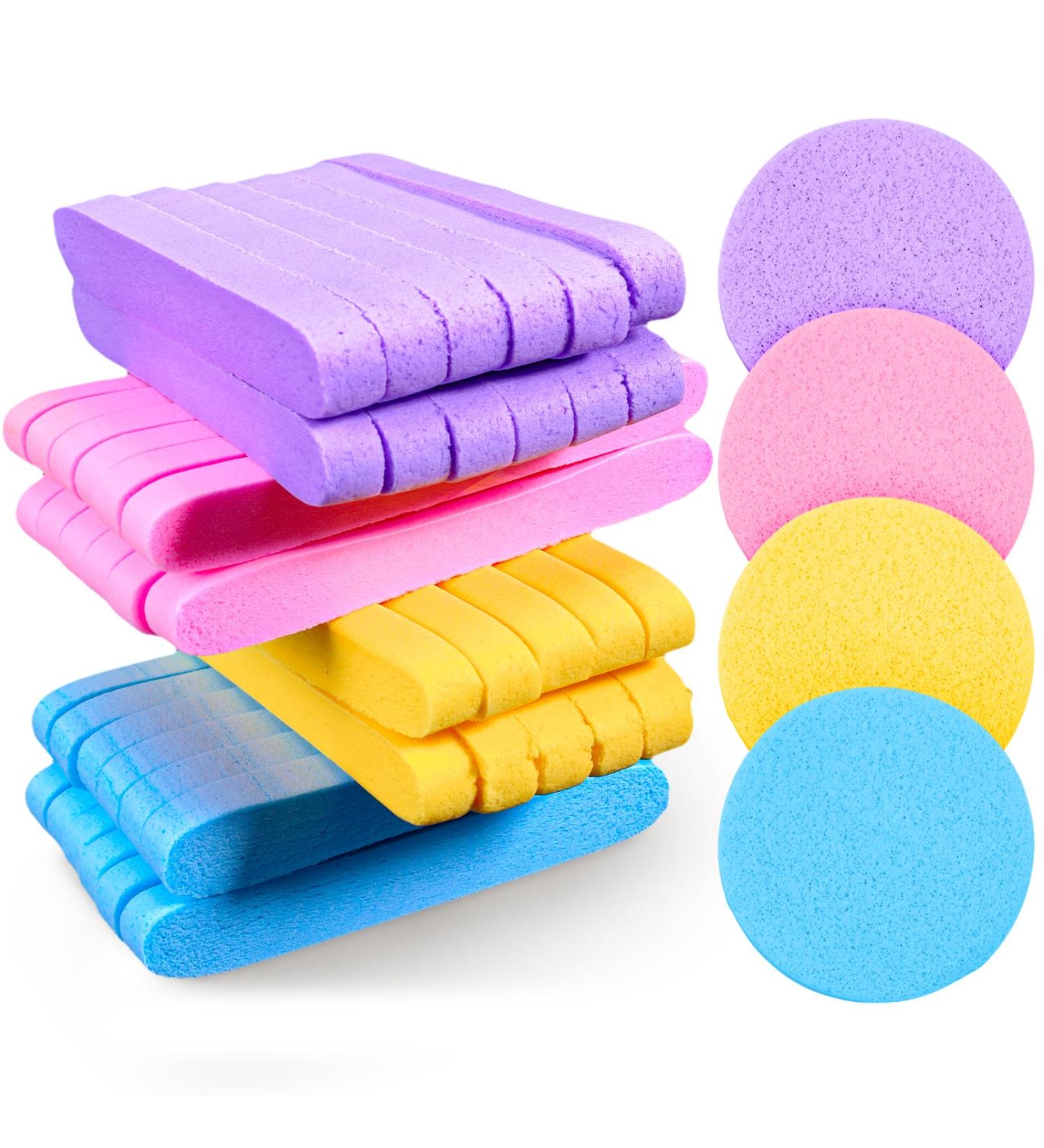 48 Compressed Face Sponges - Reusable Beauty Spa Cleaning Sponges for Makeup Removal & Facial Care - Buy Online on GoSupps.com