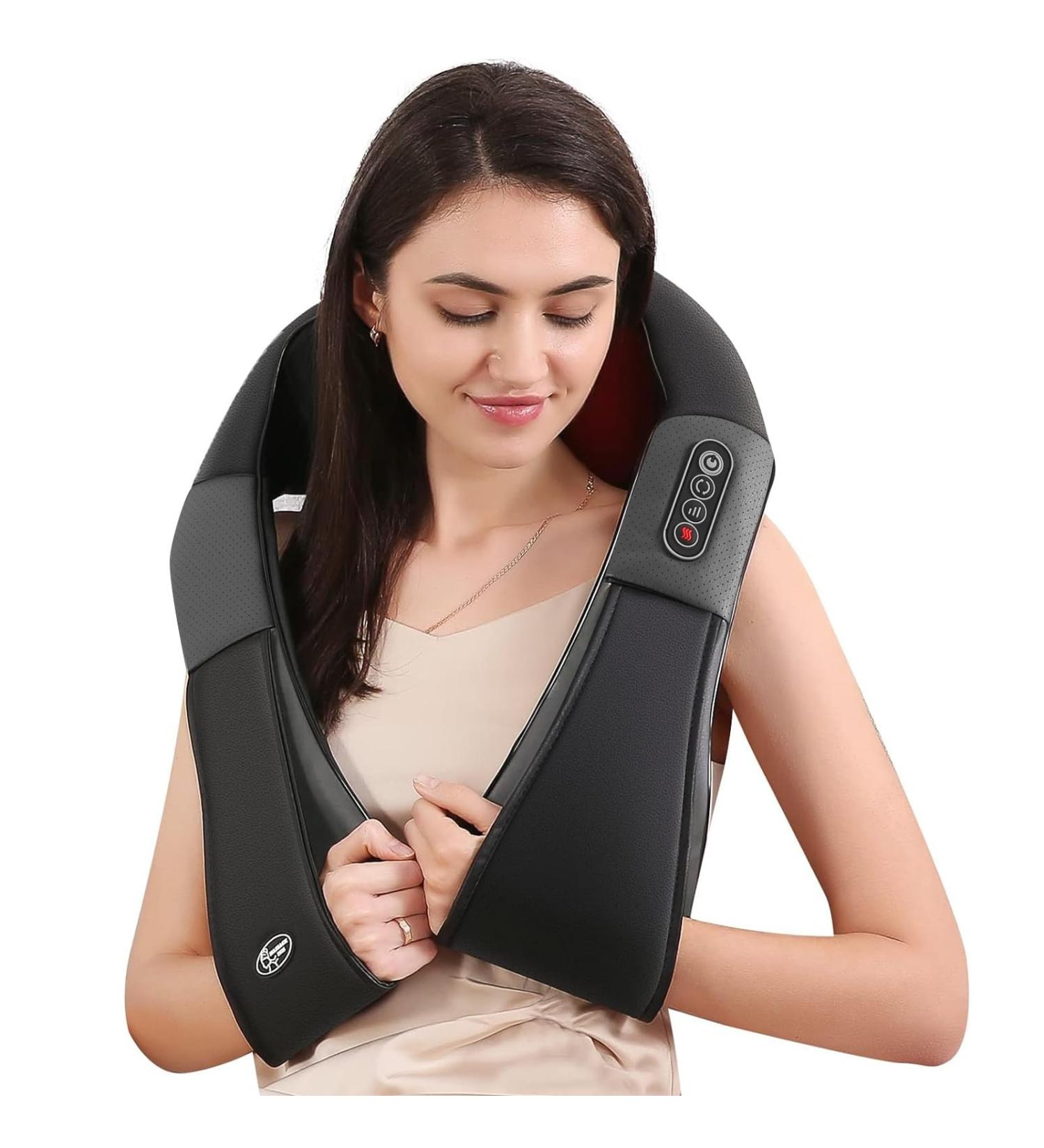 Shoulder Neck Massager with Heat - 3D Shiatsu Kneading Back Massage Device for Muscle Pain Relief | International Shipping - Buy Online on GoSupps.com