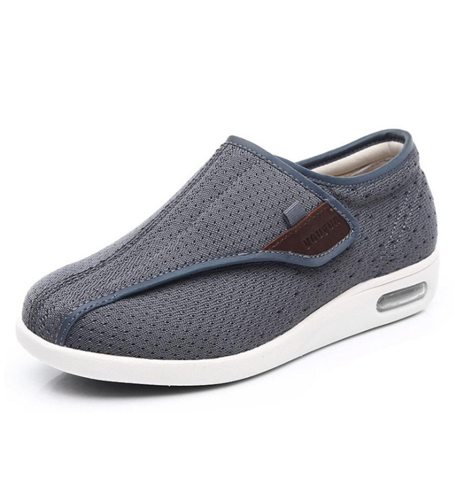 Comfortable Elderly Sneakers for Swollen Feet - Extra Wide Width Diabetic Shoes for Women & Men - Breathable Non-Slip Diabetic Slippers with Arch Support - Size 10 Grey - Buy Online on GoSupps.com