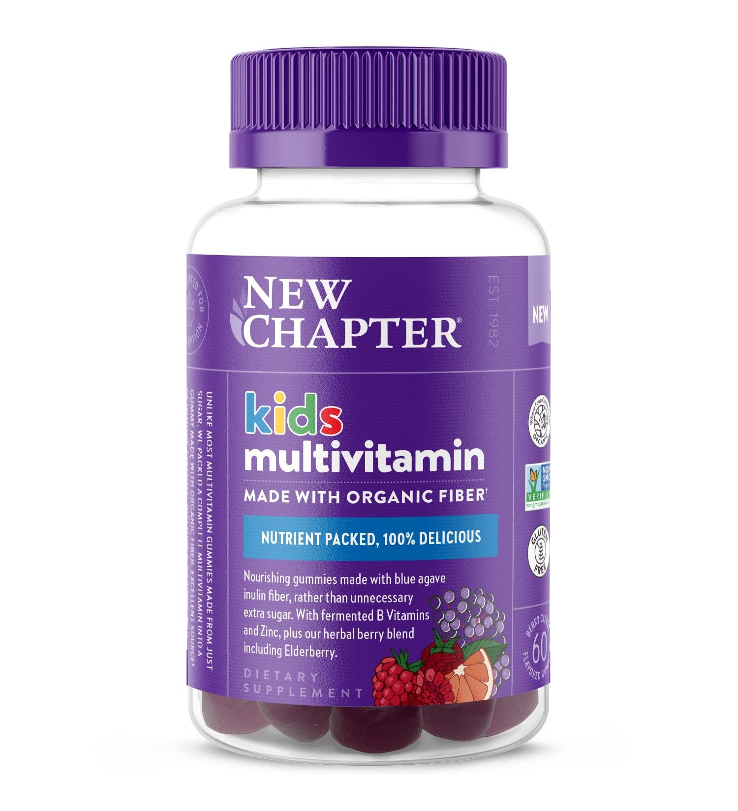 New Chapter Kids Multivitamin Gummies - Berry-Citrus 60ct | 50% Less Sugar | Vitamins C, D3, Zinc | Non-GMO & Gluten-Free - Buy Online on GoSupps.com