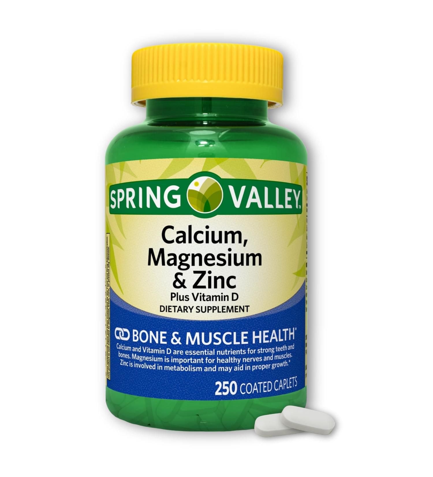 Calcium Magnesium Zinc with D3- Vitamin Caplets 250ct (Pack of 1) - Buy Online on GoSupps.com