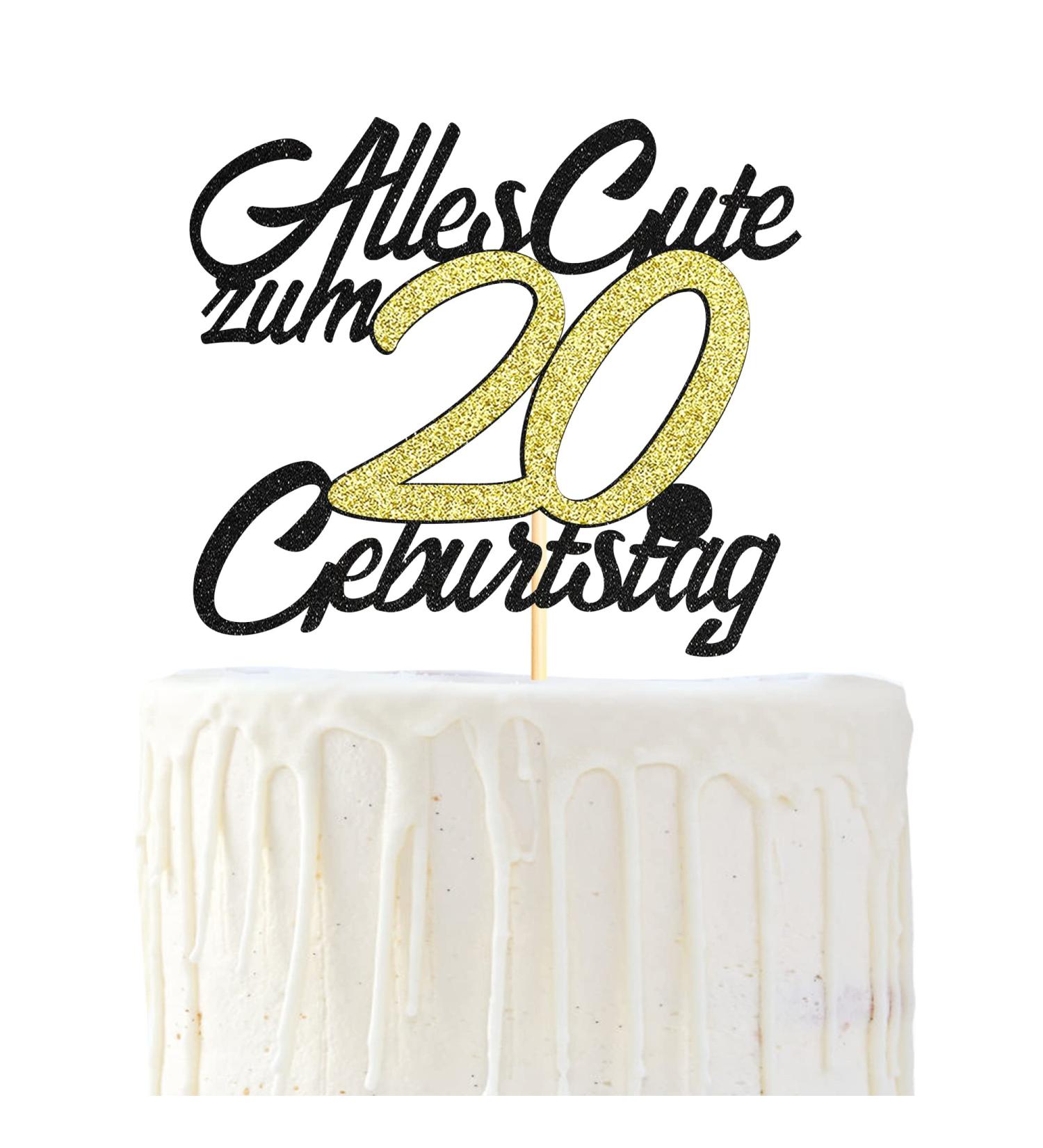 Happy 20th Birthday Cake Topper - Sumerk 20th Birthday Decoration for Men & Women - Stylish 20th Birthday Cake Decor for Young Girls - Buy Online on GoSupps.com