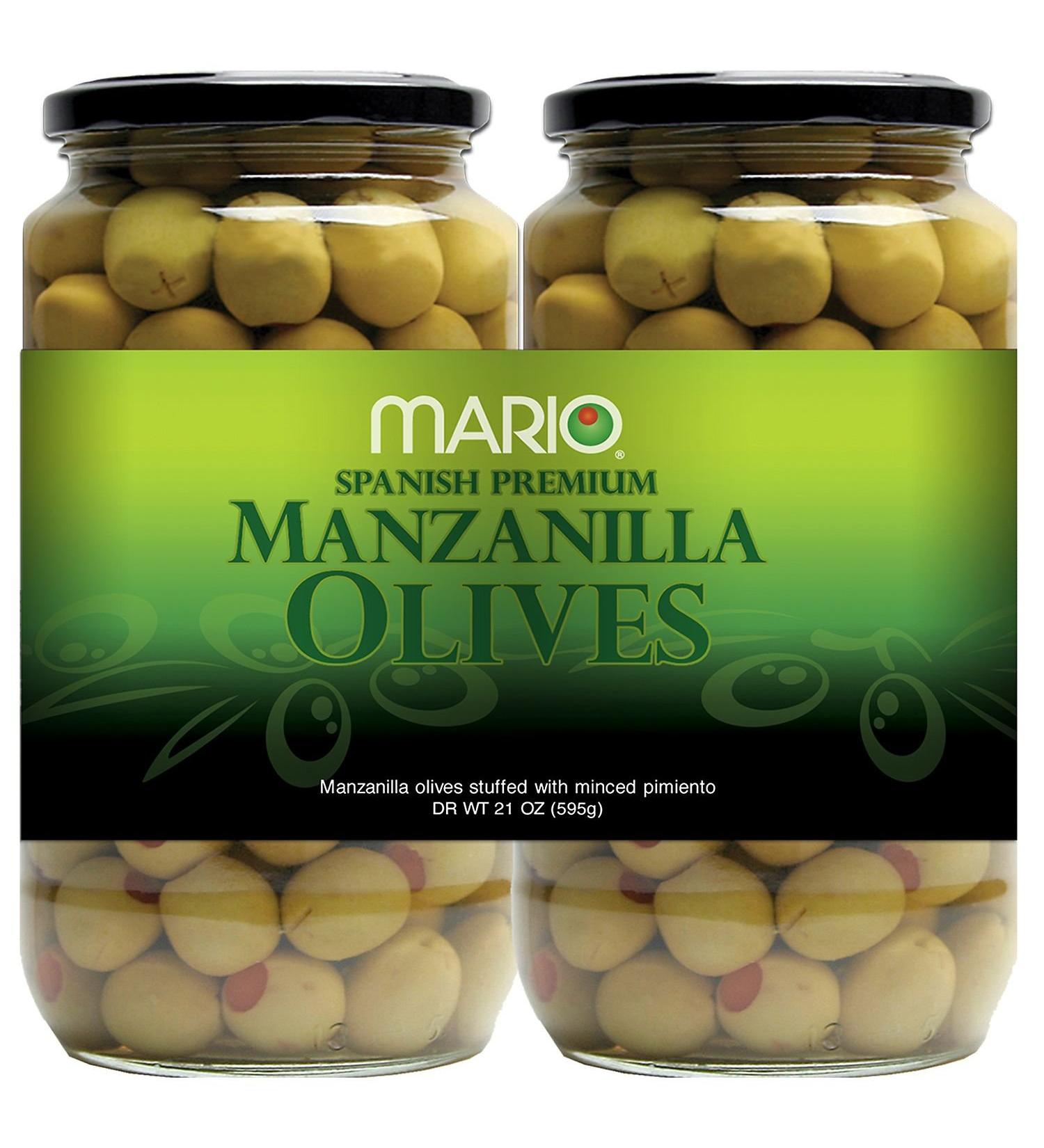 Mario Spanish Premium Manzanilla Olives (21 oz. jars, 2 ct.)