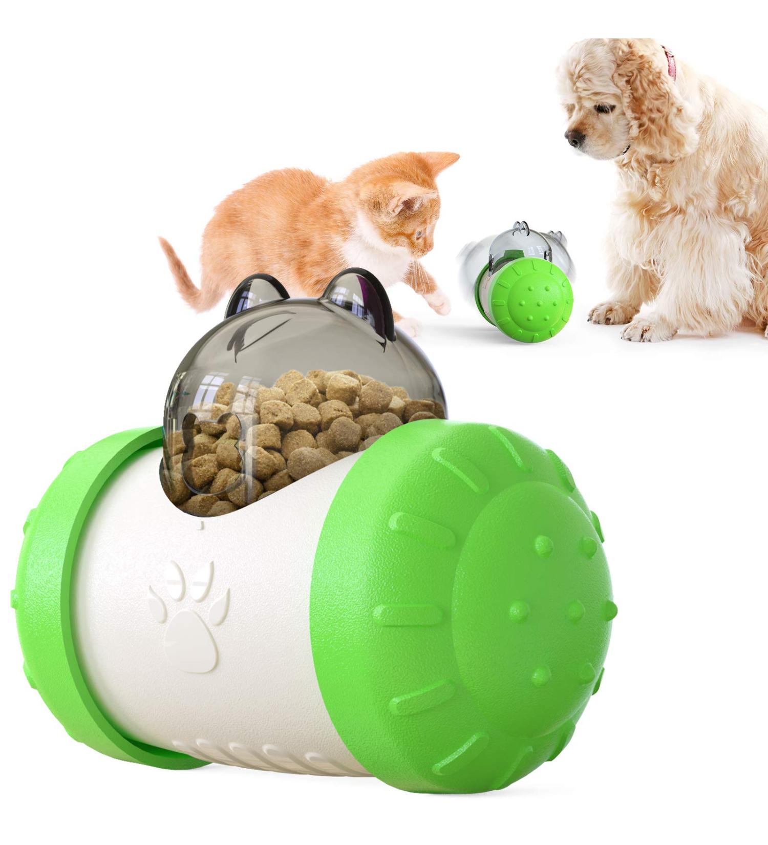 INSYOO Pet Toy Tumbler Pet Slow Feeder Food Dispenser Chew Multiple Functions Leaky Interactive Toys Ball Tumbler Design Balance Pet Swinging Toy Ball for Cats Dogs Puppy(Green) - Buy Online on GoSupps.com