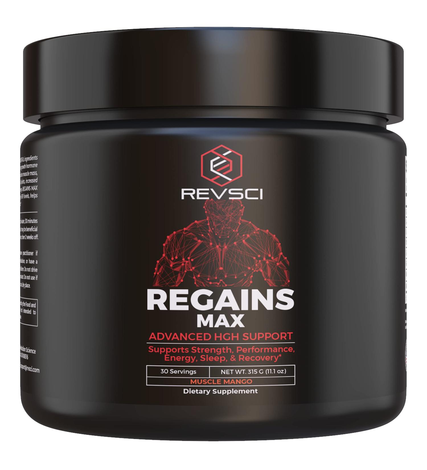 HGH Supplements for Men & Women - Regains MAX Human Growth Hormone - Anabolic Bodybuilding Booster - Workout Enhancer - Clear Muscle Builder Powder - Buy Online on GoSupps.com