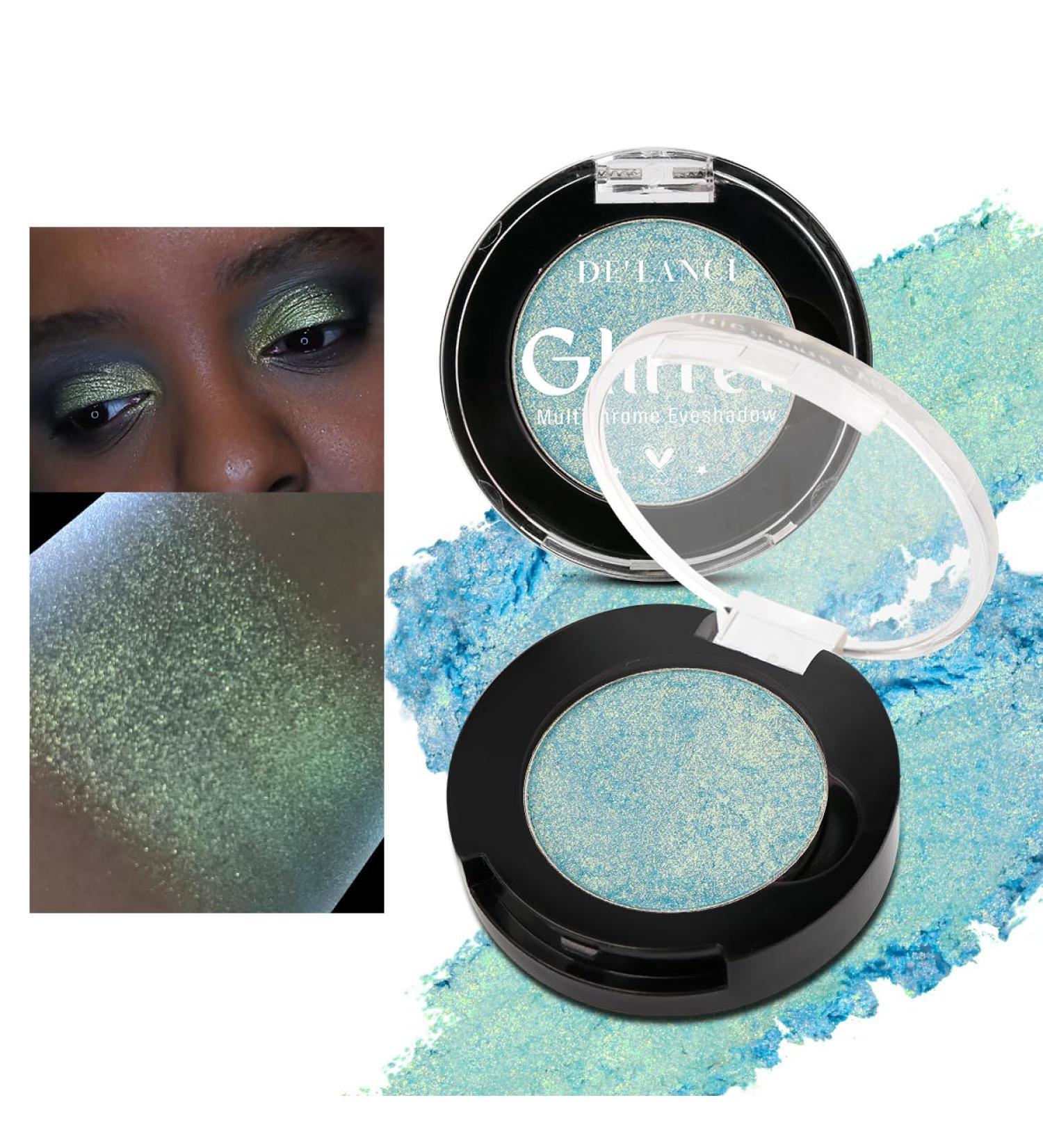 Shimmer Blue Green Glitter Eyeshadow Highly Pigmented Long Lasting Duochrome Eye Shadow Waterproof Chameleon Eye Makeup Palette Metallic Eyeshadows Blendable Multichrome Sparkly Eyeshadow Talc Free Oliive Green #1d - Buy Online on GoSupps.com
