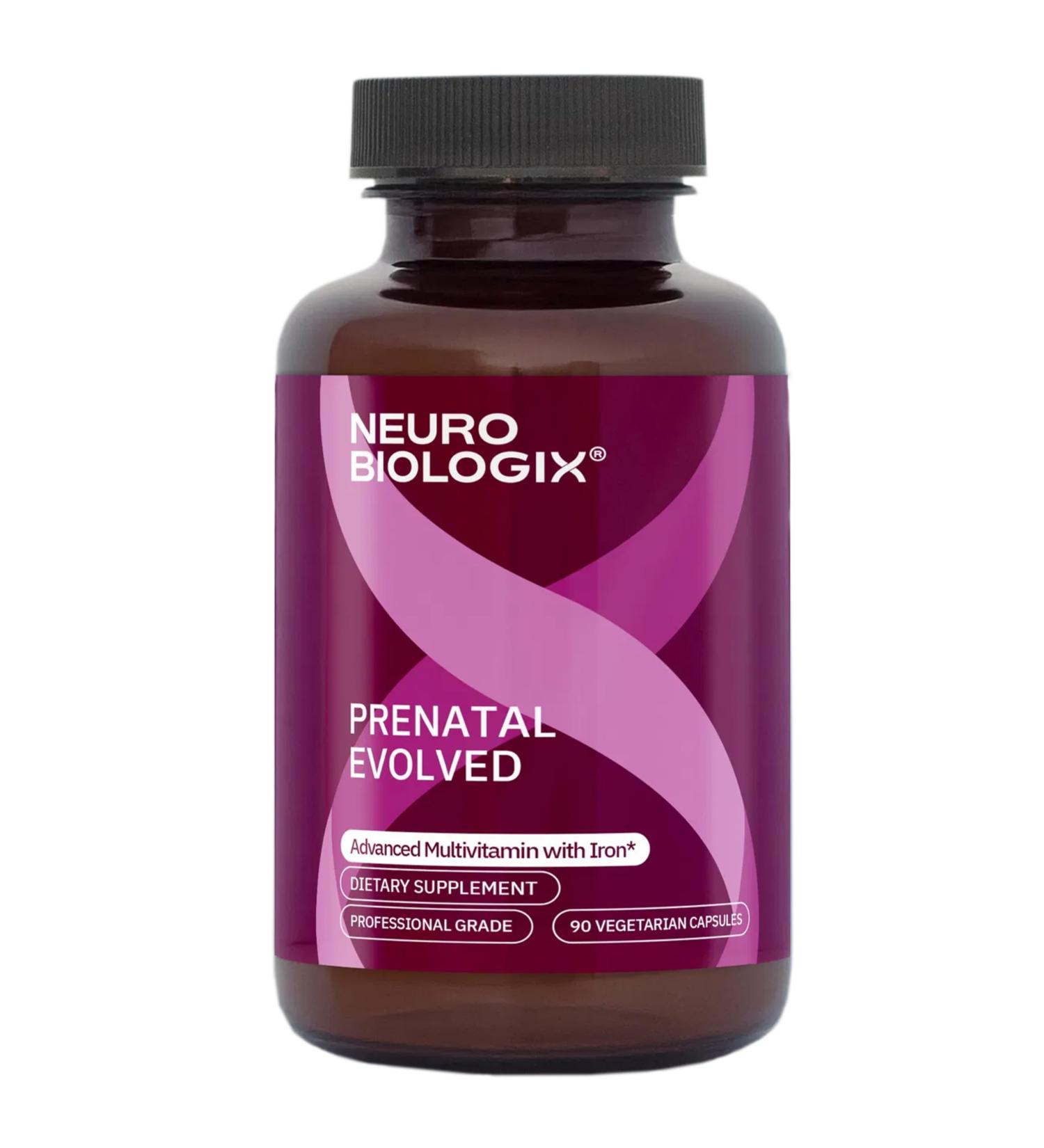Neurobiologix Prenatal Evolved Complete Prenatal Multivitamin for Women Methylated Folate Iron Choline Methyl B Vitamins Gentle Absorption for Pregnancy & Postnatal Wellness 90 Capsules - Buy Online on GoSupps.com