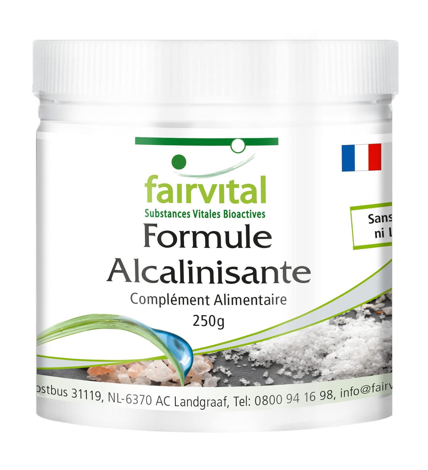 Fairvital | Alkaline formula powder - with calcium magnesium potassium zinc iron copper molybdenum chromium and selenium - VEGAN - 250g - Buy Online on GoSupps.com