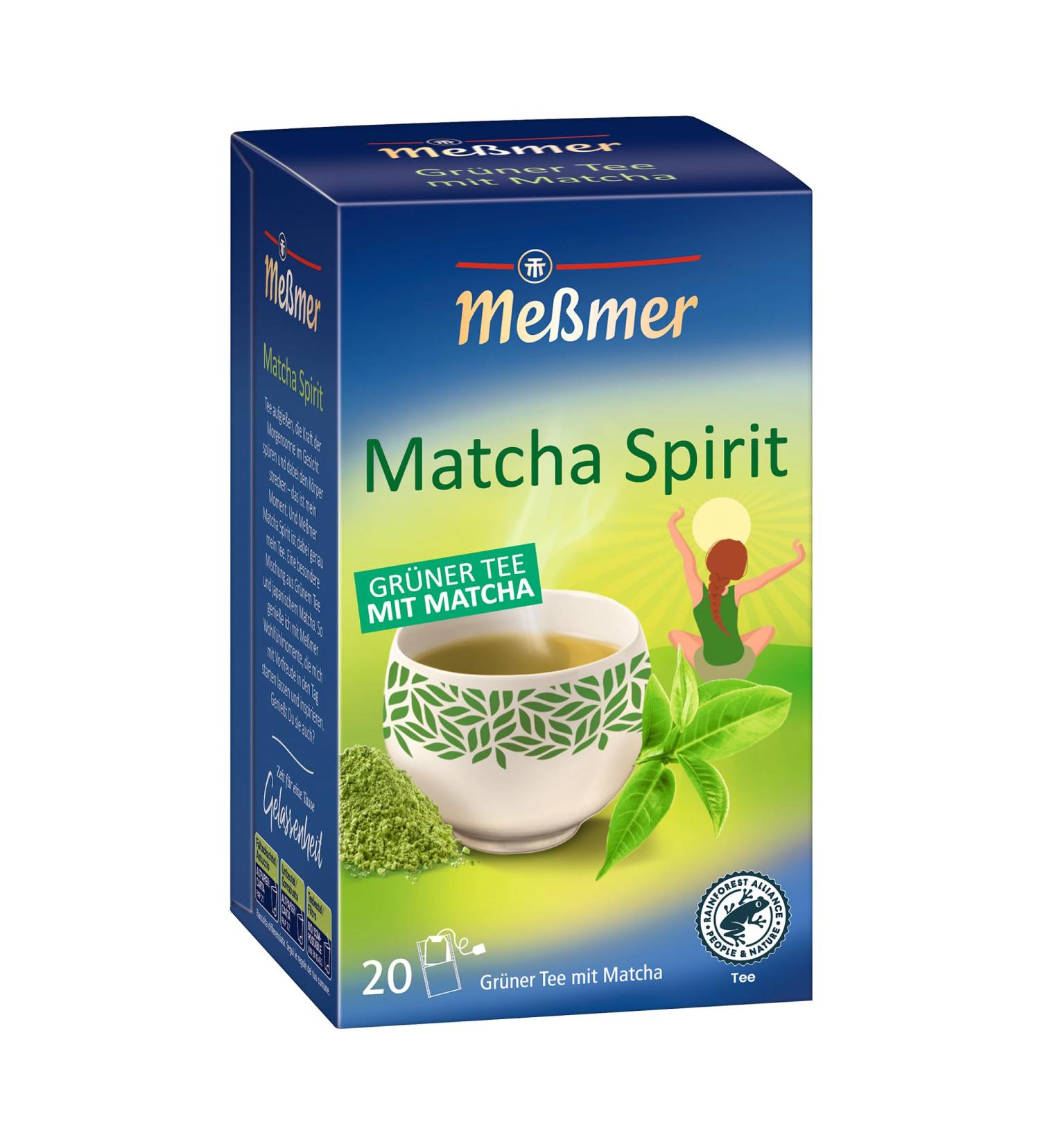 Meßmer MATCHA SPIRIT | Green tea with matcha | 20 tea bags | Vegan | Gluten-free | Lactose-free MATCHA SPIRIT 20 tea bags