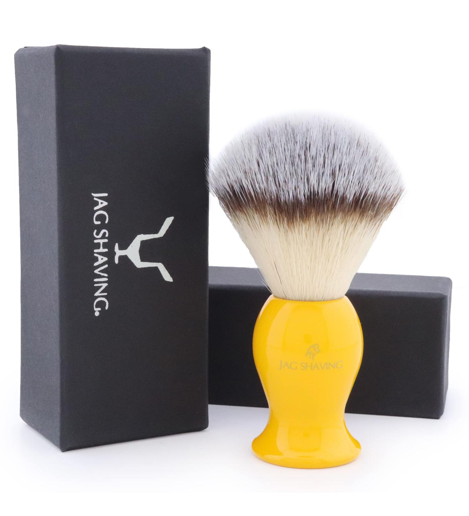 Jag Shaving Men's Synthetic Silvertip Shaving Brush - Ergonomic Yellow Design for a Perfect Shave - Buy Online on GoSupps.com