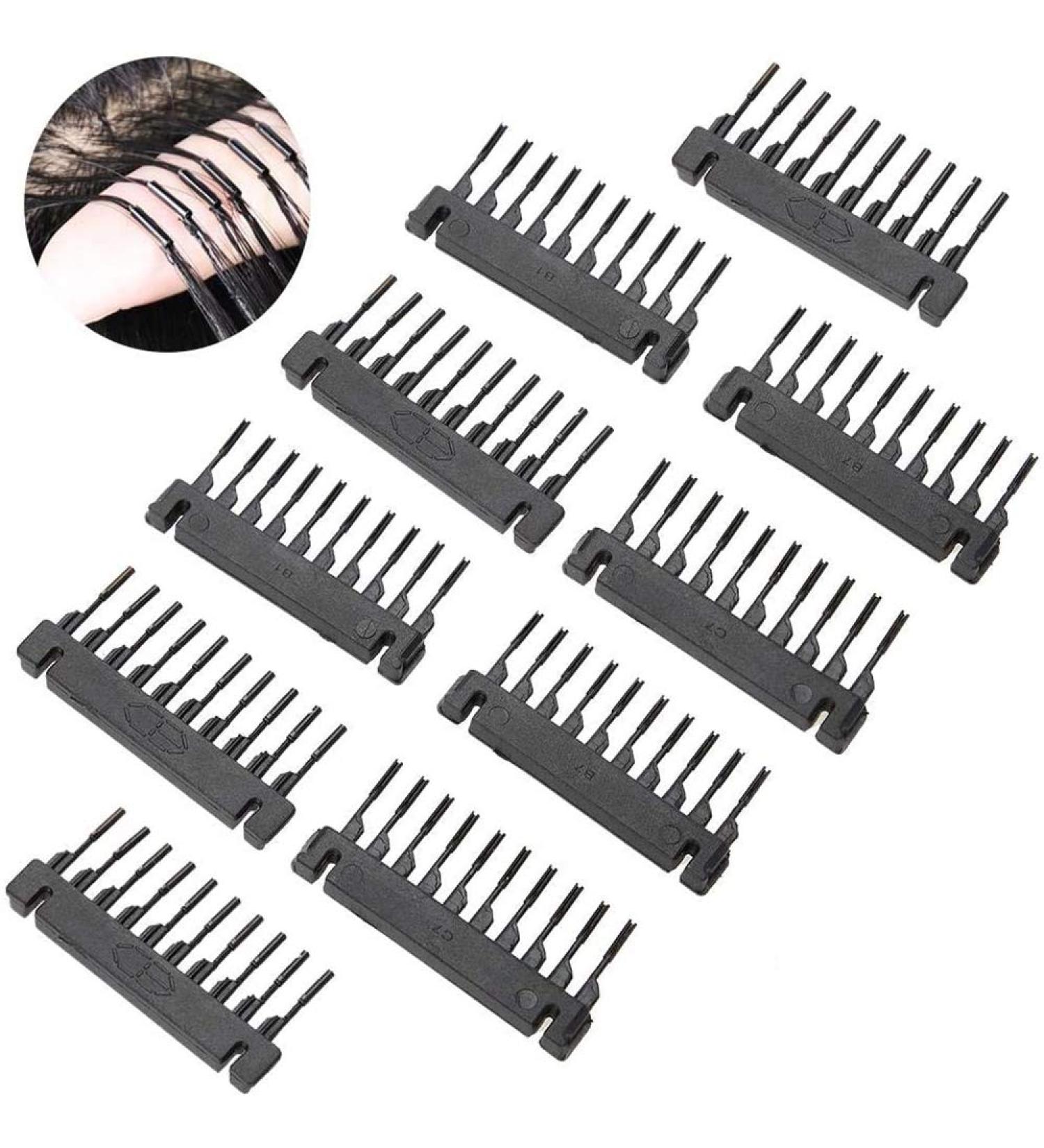 Snap Comb Wig Clips for Hair Extensions - 40 Pack No-Track Buckle Clips for Real Hair Ponytail Accessories - DIY Tool Kit (10-Teeth) - Buy Online on GoSupps.com