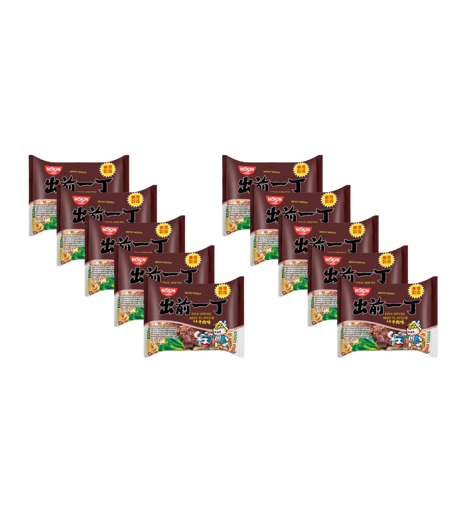 Nissin Five Spice Beef Flavour Demae Ramen Instant Noodles - 100g (Pack of 10) by CNMART - Buy Online on GoSupps.com