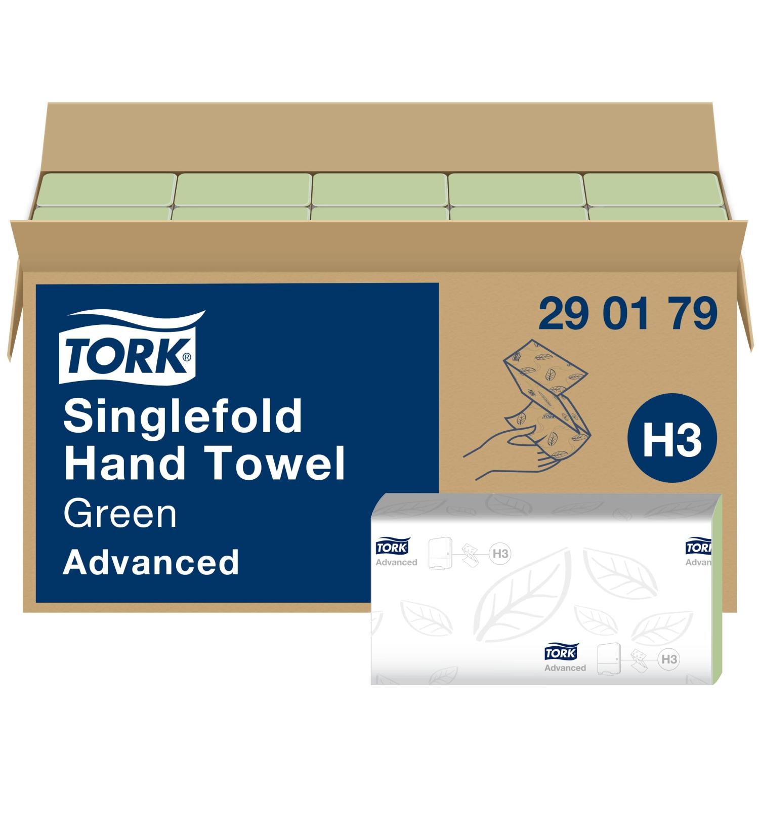 Tork Zigzag Hand Towels Green H3 - Advanced Quality Single-Sheet Dispensing Pack of 15 (250 Sheets) - Buy Online for International Shipping - Buy Online on GoSupps.com