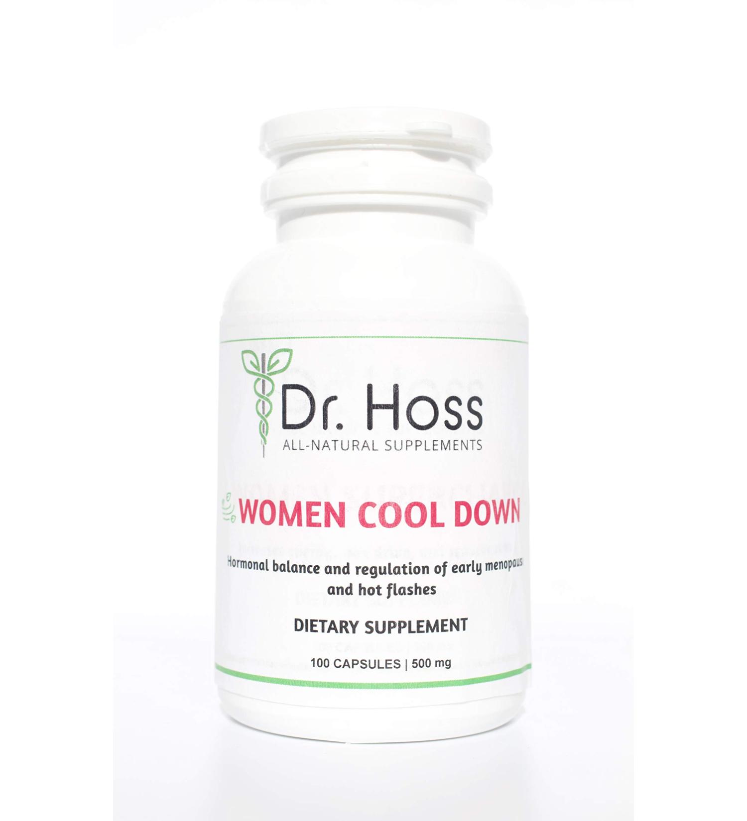 Dr. Hoss Women Cool Down Supplement for Hormonal Balance & Menopause Relief - 100 Capsules - Buy Online on GoSupps.com