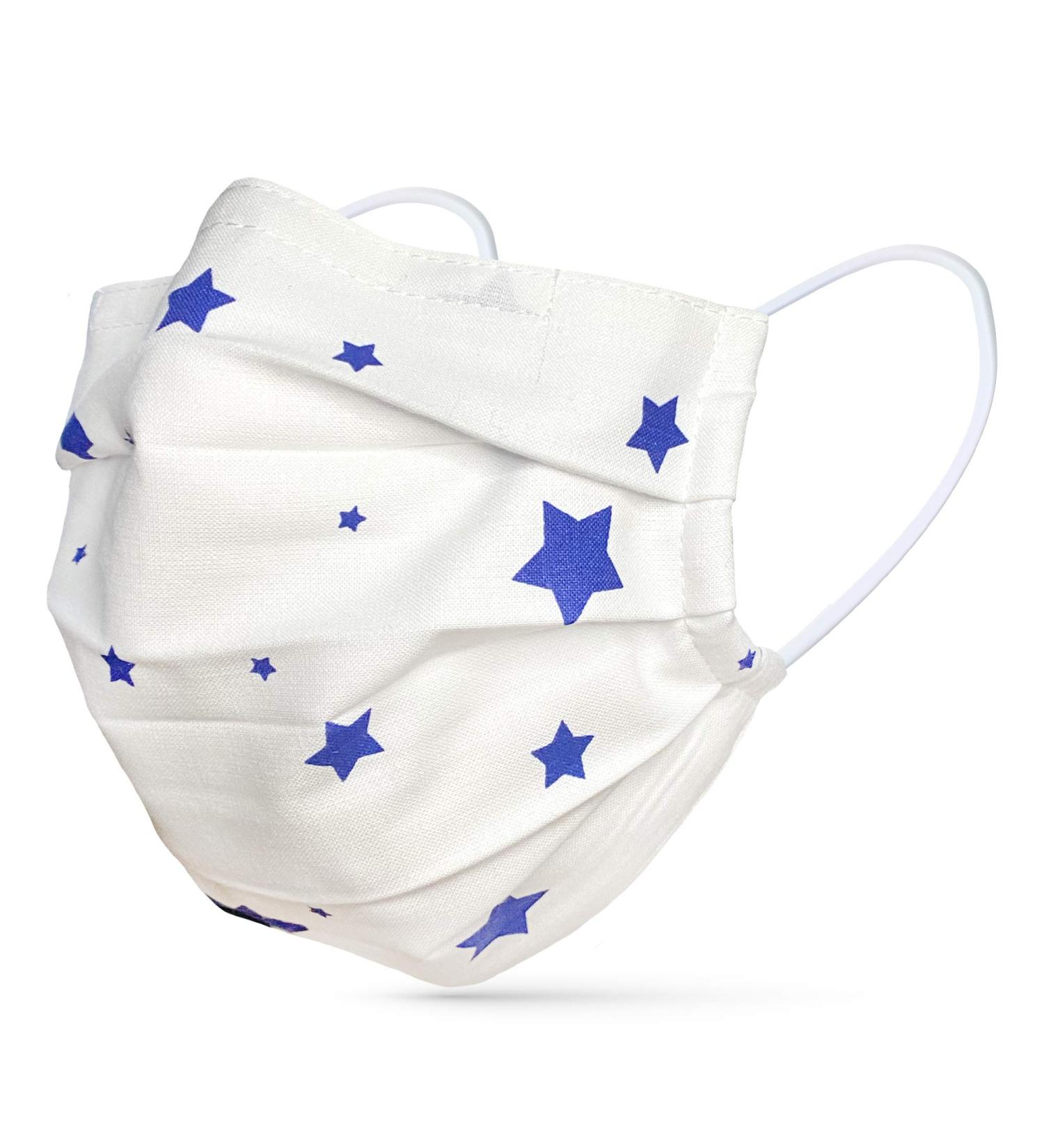 Dance Pattern Children's Face Mask - Washable 100% Cotton Nose Bracket & Filter Bag Oeko-Tex Standard 100 White with Stars - International Shipping Available - Buy Online on GoSupps.com