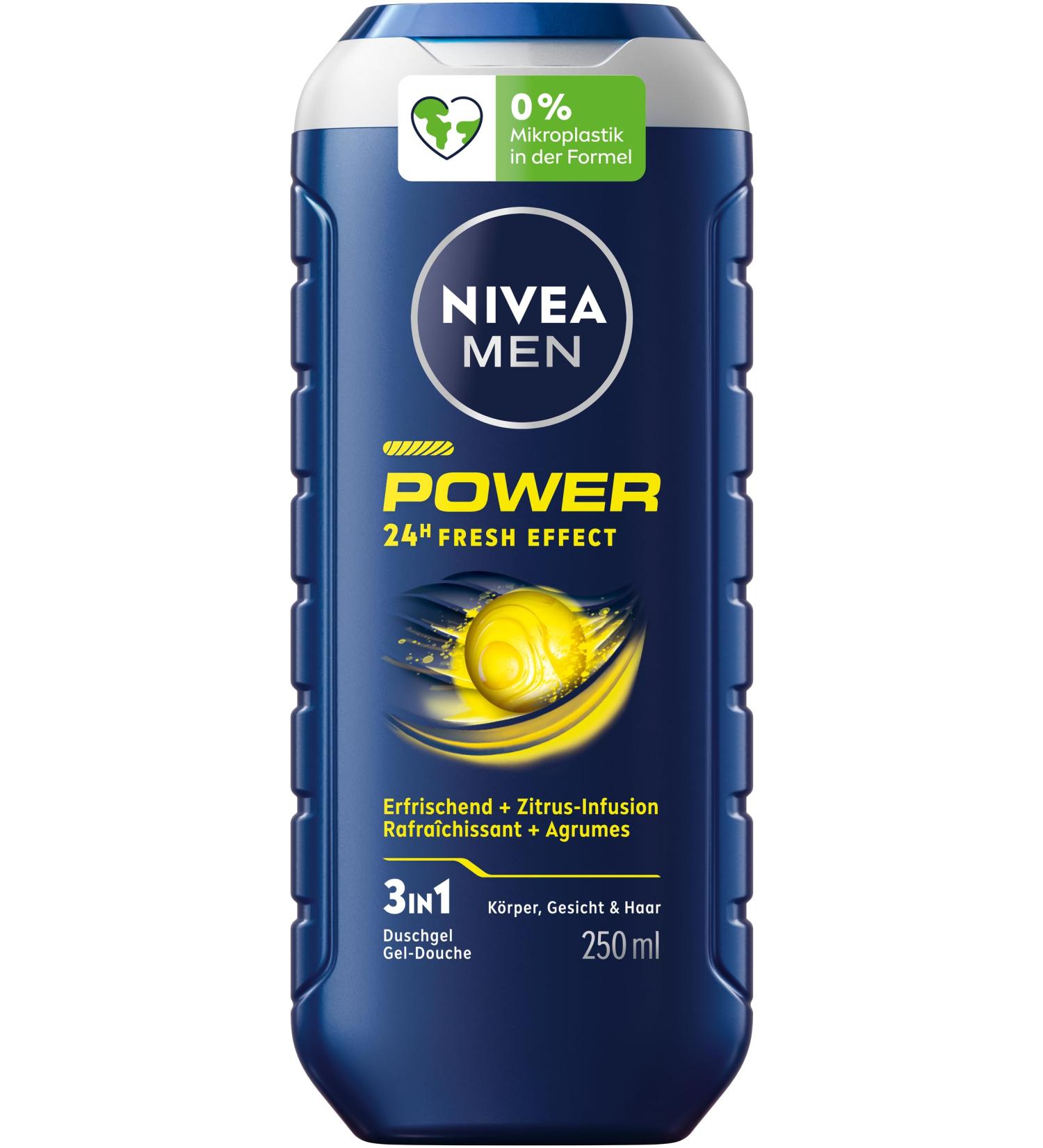NIVEA MEN NIVEA MEN Gel shower 3 in 1 Power 24Hfresh effect 250 ml