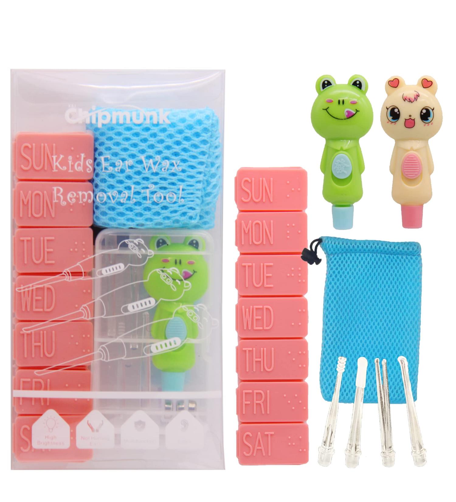 LED Ear Wax Removal Tool - 2PCS Ear Cleaner Set for Kids and Adults - Green Yellow - Buy Online on GoSupps.com