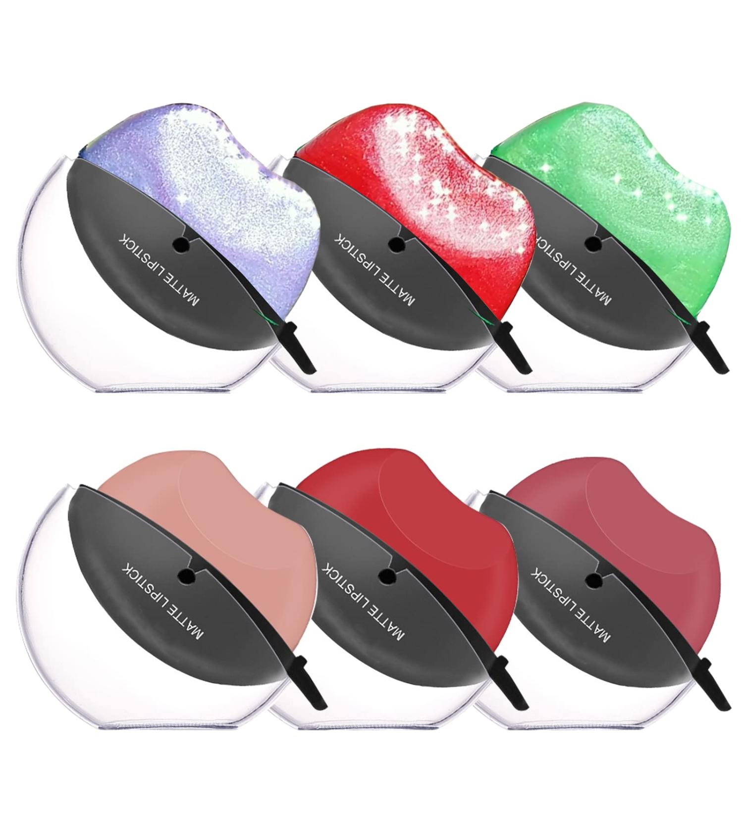 Magic Color Changing Waterproof Lipstick Set - 6 Matte Lazy Lipsticks for Long-Lasting Color - Non-Stick Cup Formula for Lazy People - Labial Magico Chino - Buy Online on GoSupps.com