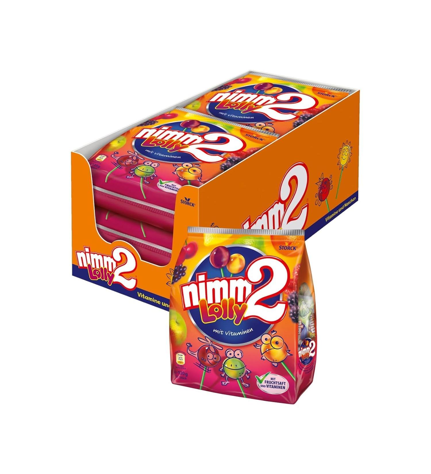 Buy nimm2 Lolly 6 x 120g | Fruit Stick Candy with Juice & Vitamins | International Shipping Available - Buy Online on GoSupps.com