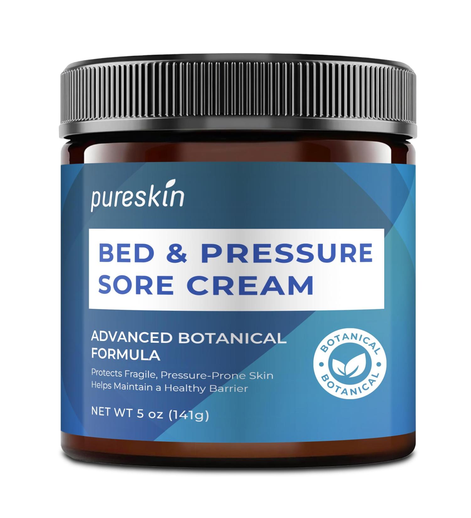 pureskin Bed Sore Cream Fast-Healing: Pressure Sore Treatment for Elderly Bedridden & Wheelchair Users Natural Soothing Formula for Sensitive Skin Large 5 oz Size - Buy Online on GoSupps.com