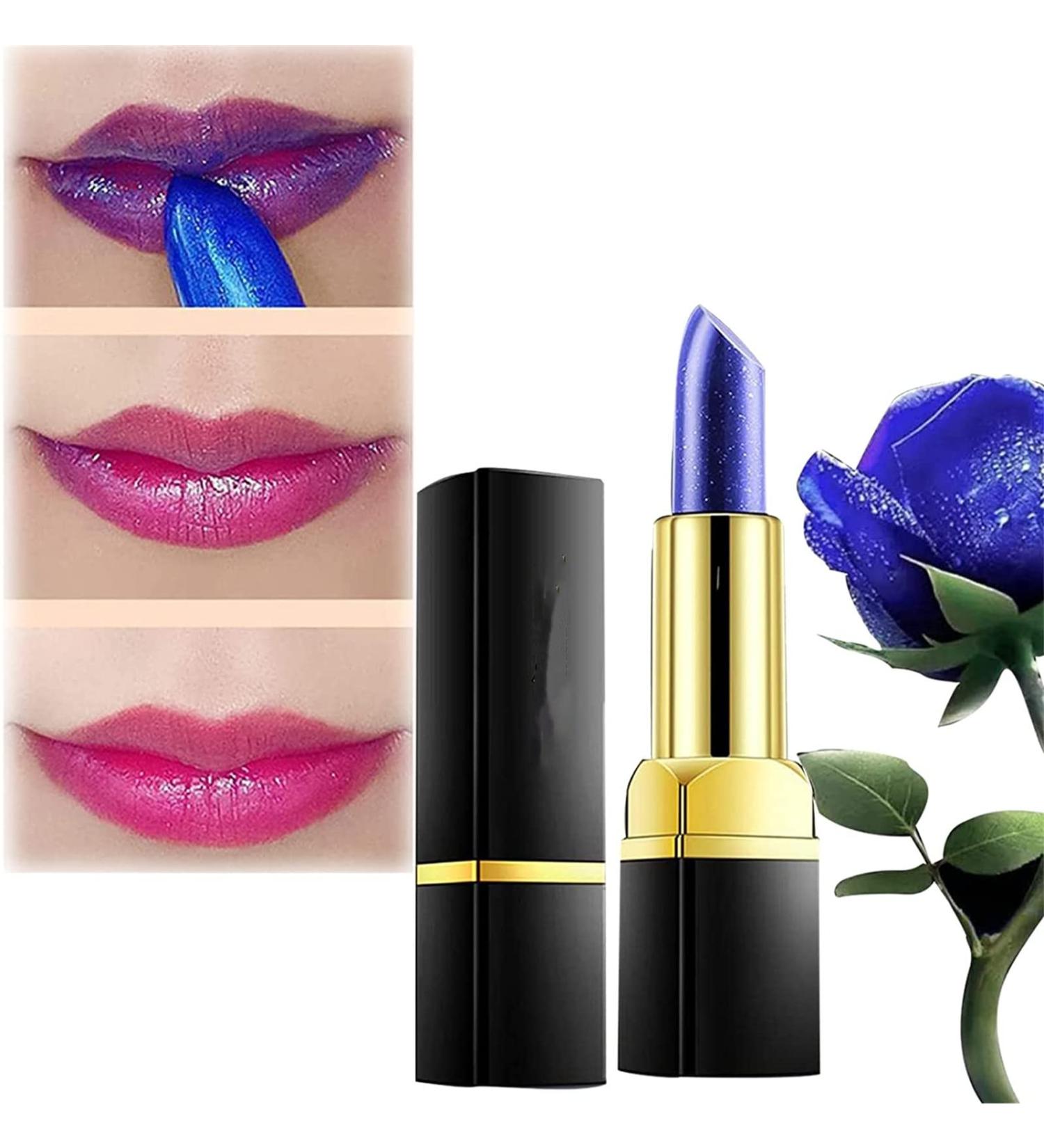 Magical Temperature Changing Blue-Rose Lipstick | Long-Lasting Moisturizing Lip Balm | Color-Changing Formula | International Shipping - Buy Online on GoSupps.com