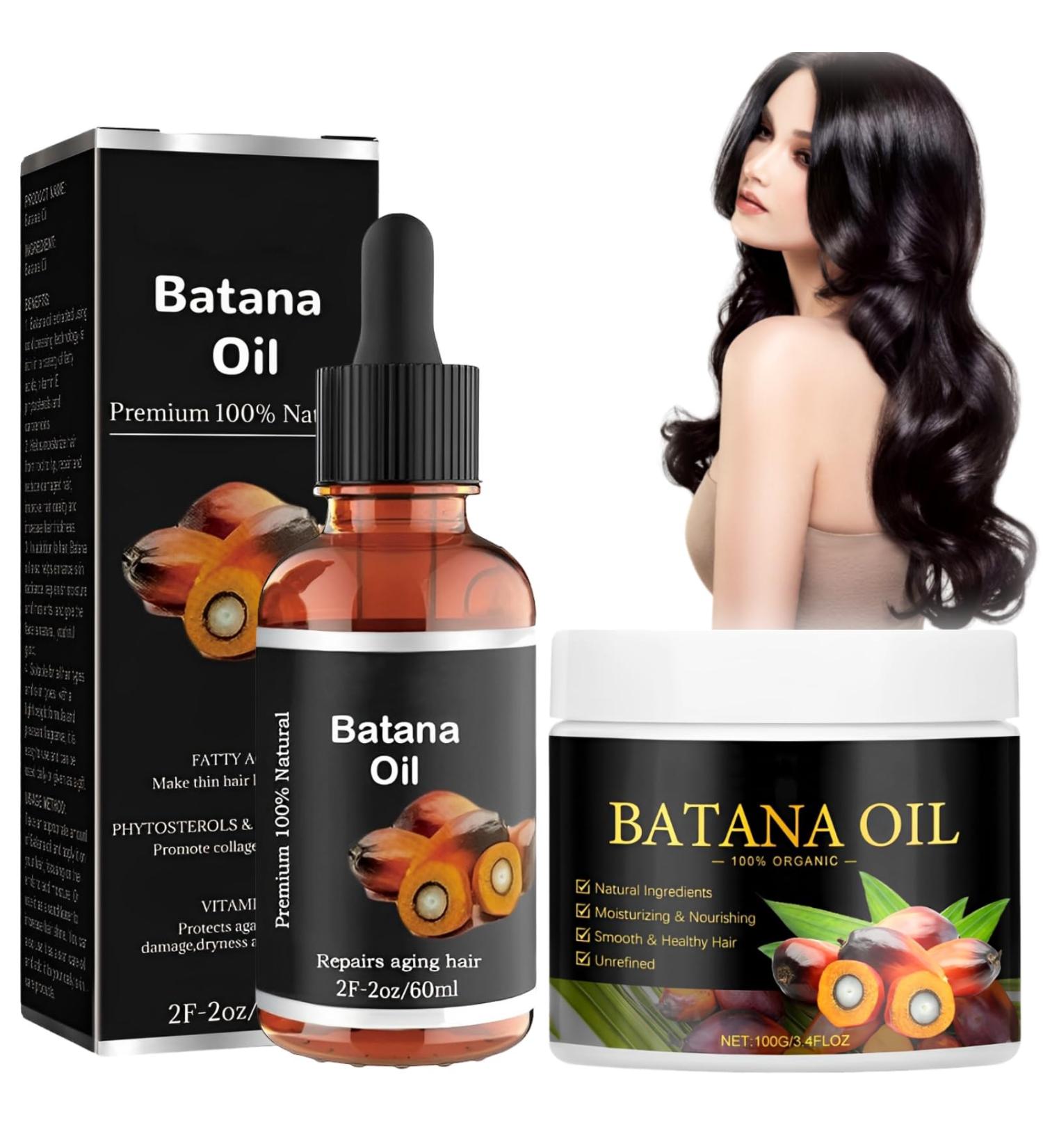 2 Pieces Bio Batana Oil for Hair Growth - 100% Natural Rinsing & Repair Cream for All Hair Types | Men & Women - Buy Online on GoSupps.com