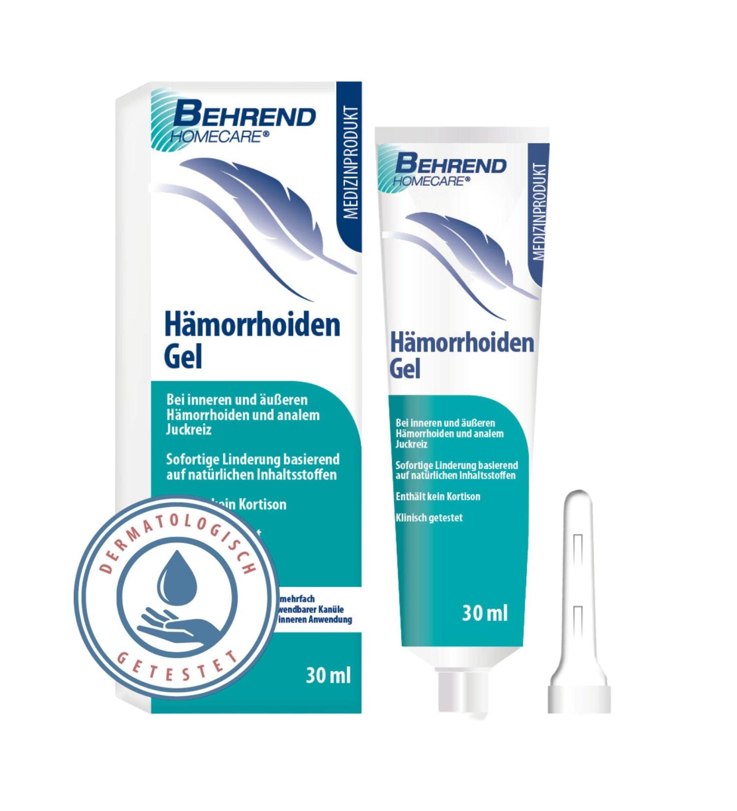 Behrend Hemorrhoid Gel - Natural Relief for Internal & External Hemorrhoids Anal Itching Fissures & Proctitis | Pain-Reducing Ointment - Buy Online on GoSupps.com