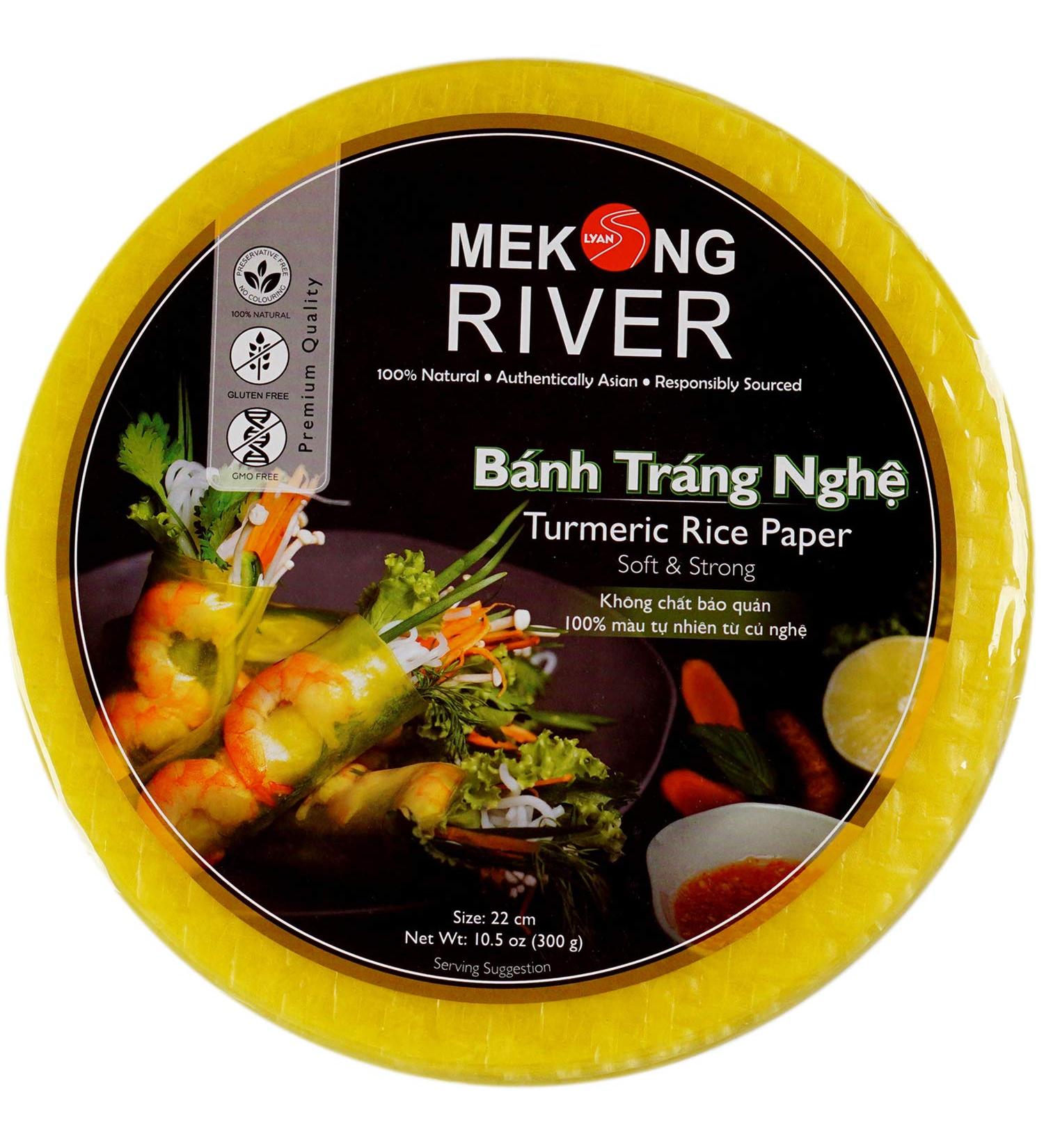 Mekong River Banh Vietnamese Turmeric Rice Paper 22cm (24 x 300g) - Authentic Flavors - Buy Online on GoSupps.com