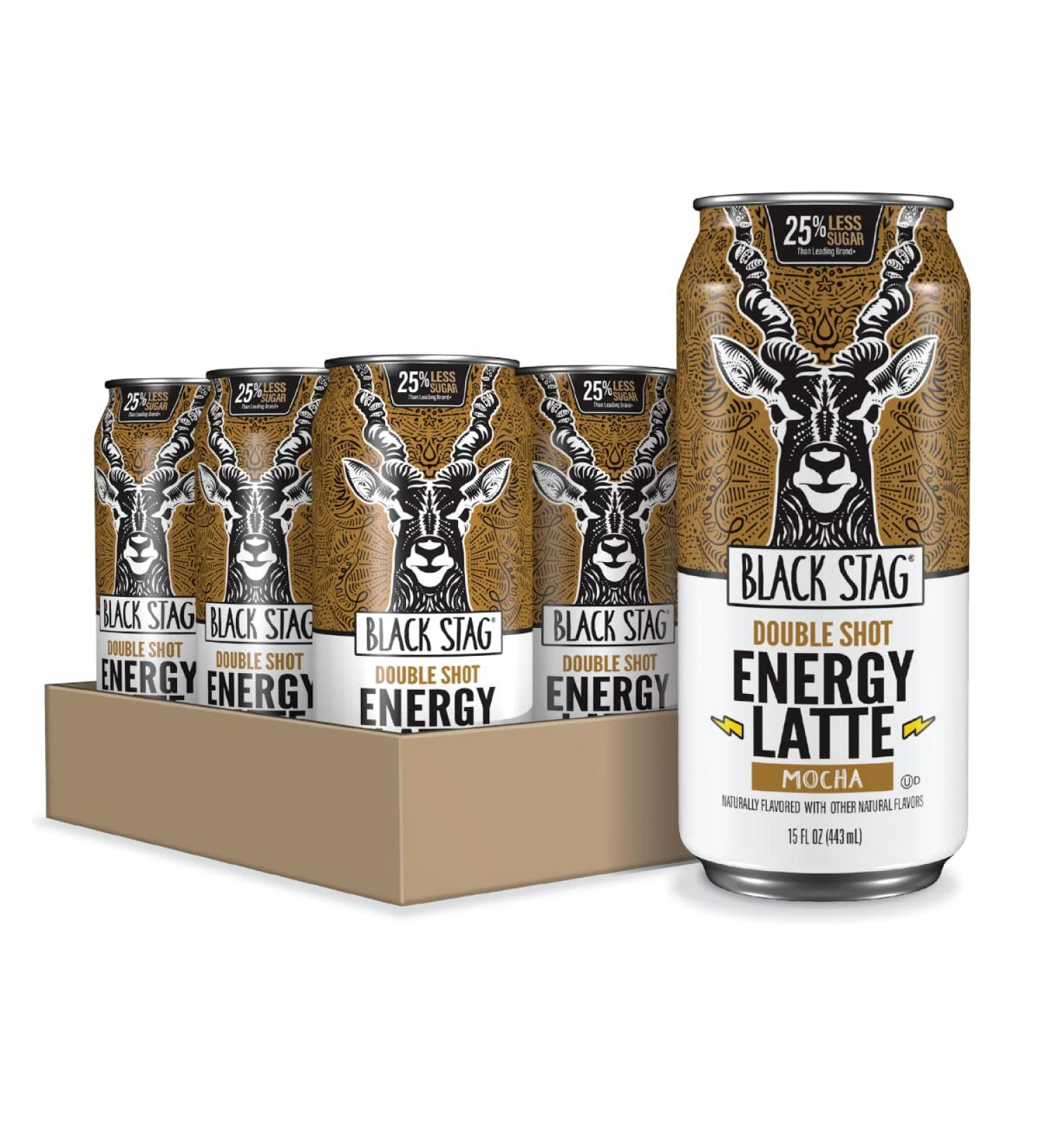 Black Stag Mocha Double Shot Energy Latte - Ready to Drink 12 Pack | 15oz Cans - Buy Online on GoSupps.com