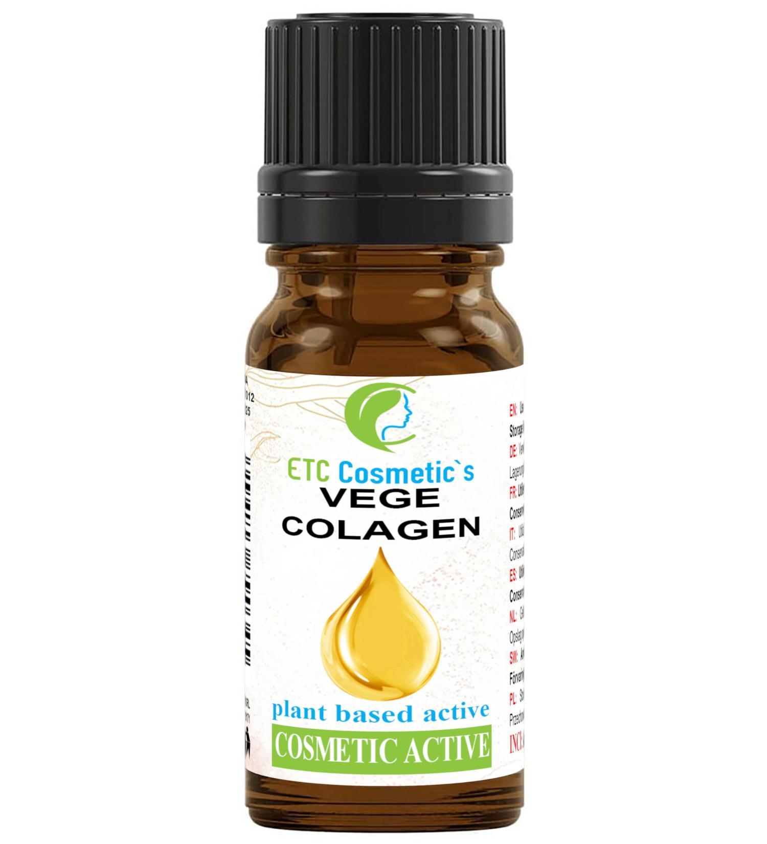 Euro Trade Center VEGECOLLAGEN 10 ml vegetable collagen use as an ingredient for cosmetic formulations creams lotions toners aqueous serums gels mascara hair sprays gels and styling solutions - Buy Online on GoSupps.com