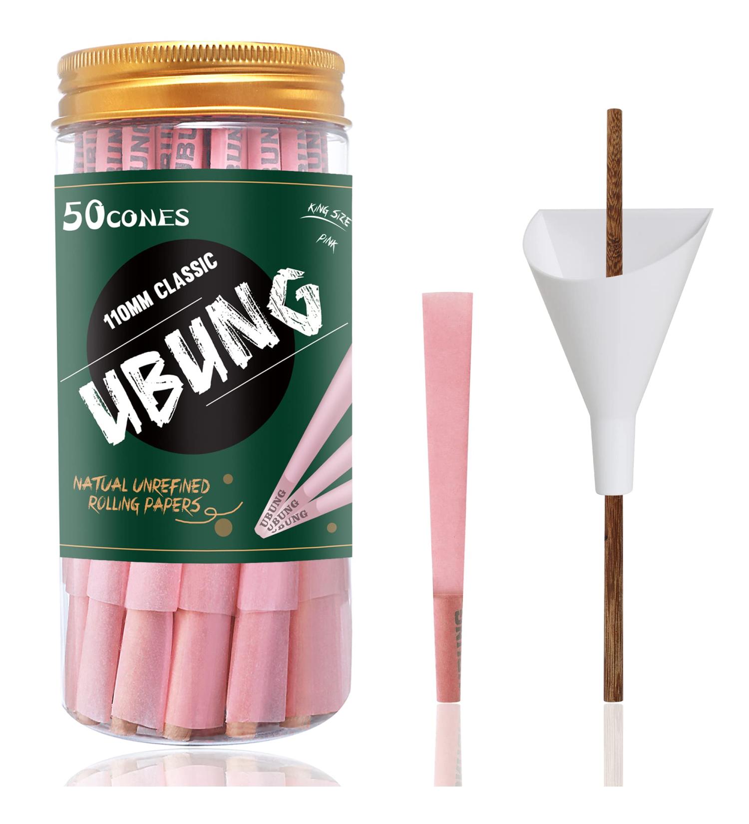 UBUNG Cones 50-Pack: King Size Pink Pre-Rolled Cones with Tips - Pink Cone Rolling Papers - Buy Online on GoSupps.com