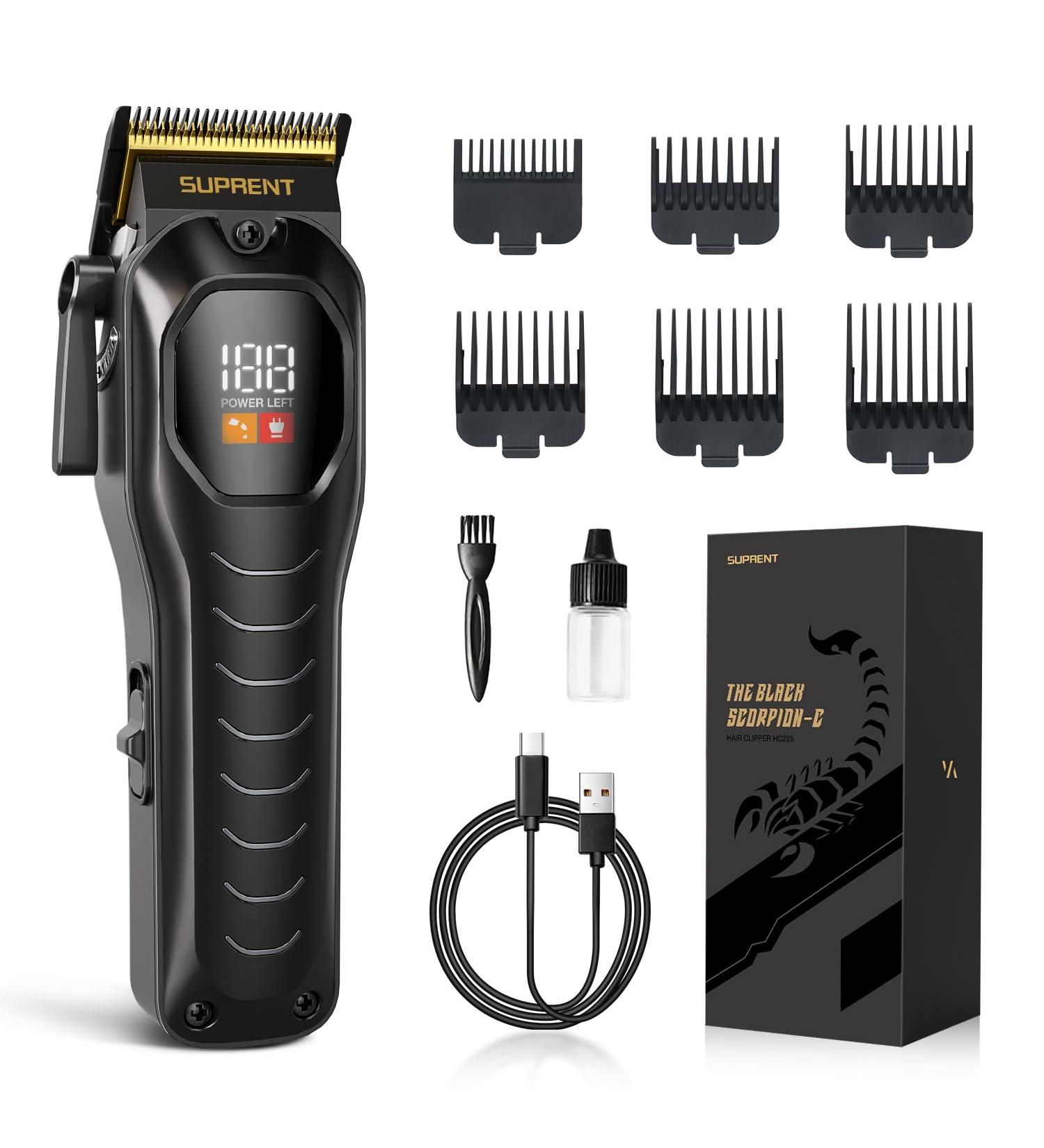 SUPRENT Mens Hair Clipper - Rechargeable Hair Cutting Kits with LED Display Cordless Hair Clipper for Home Use & Barbers - Buy Online on GoSupps.com