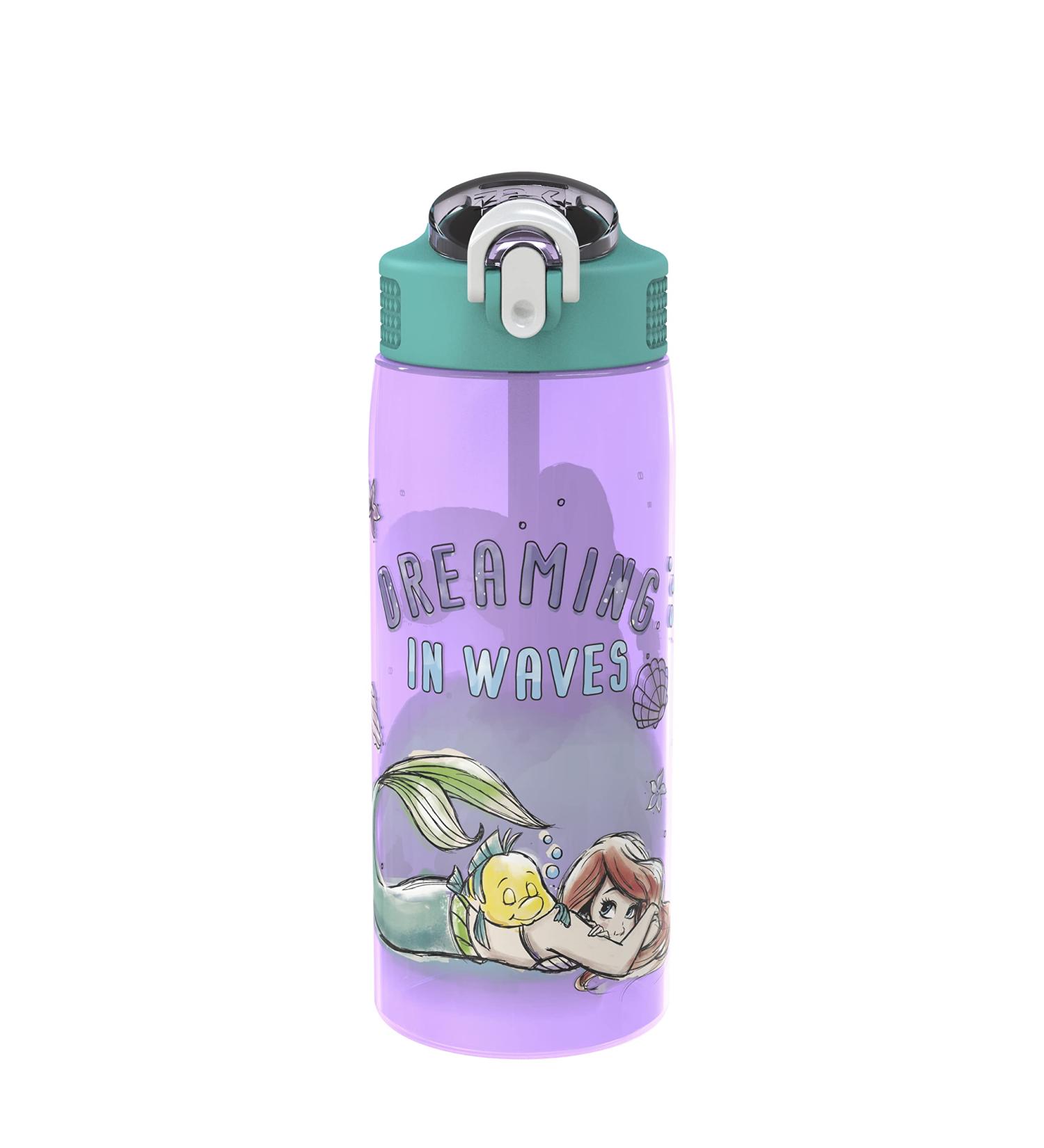 Disney Princess 25oz Water Bottle | Zak Designs Durable Plastic with Straw & Handle | Ariel Moana Design | Leak-Proof Spout Cover | Ideal for School & Travel - Buy Online on GoSupps.com