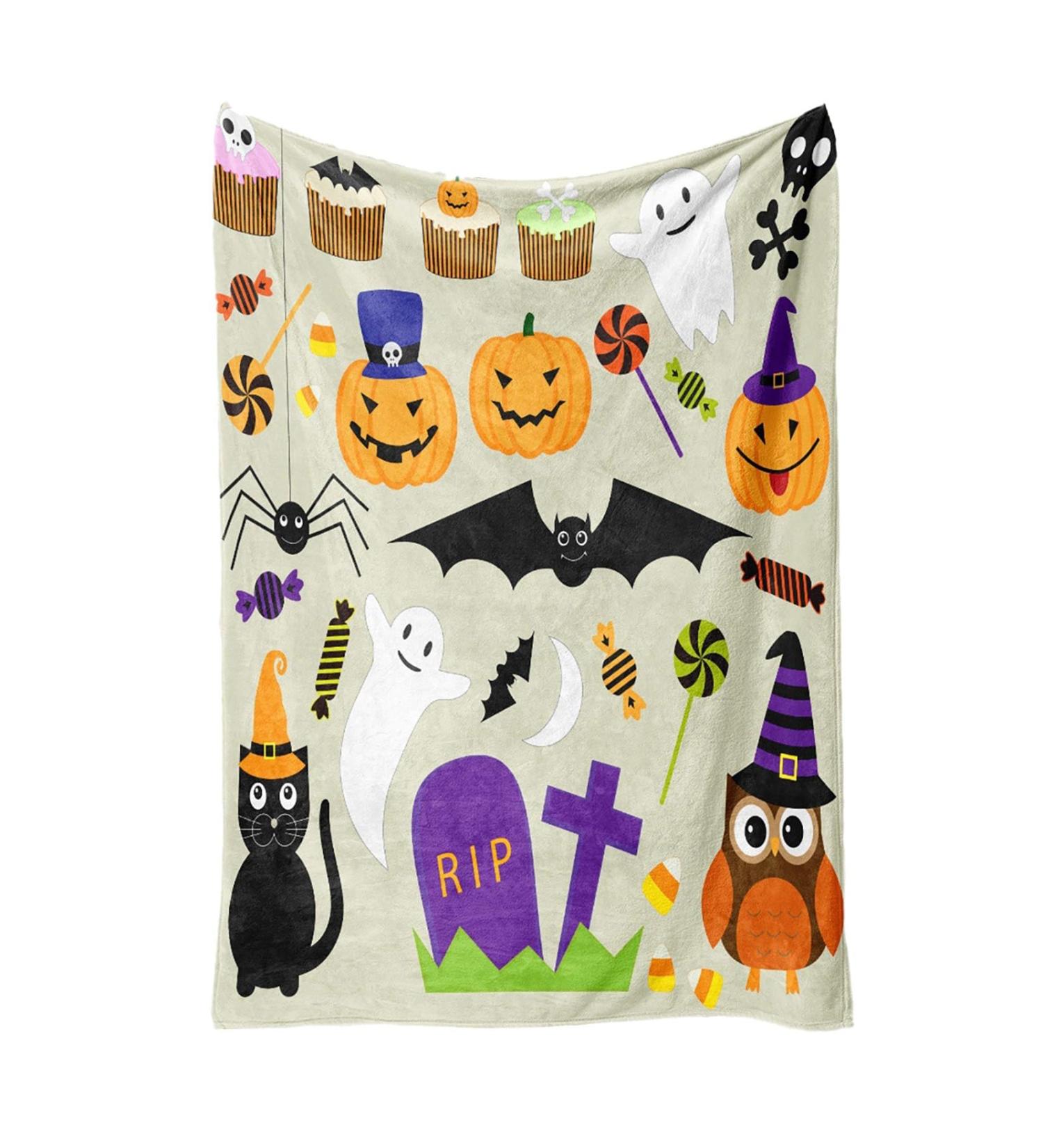 RPPORM Halloween Fleece Blanket - Soft Fluffy Throw for Bed Car & Office | Perfect for Men Women & Kids - Buy Online on GoSupps.com
