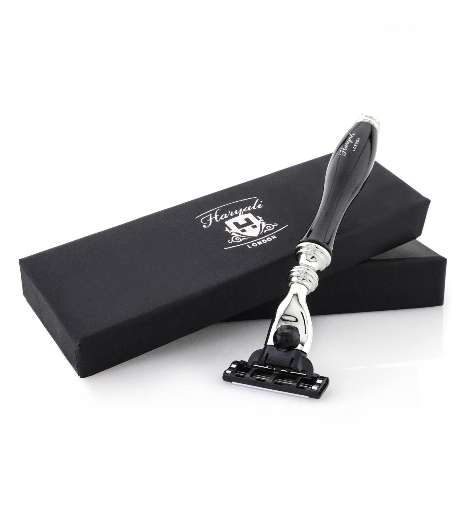 Haryali London 3 Blade Straight Razor - Elegant Black Design for Men & Women - Superior Shaving Experience - 1 Piece - Buy Online on GoSupps.com