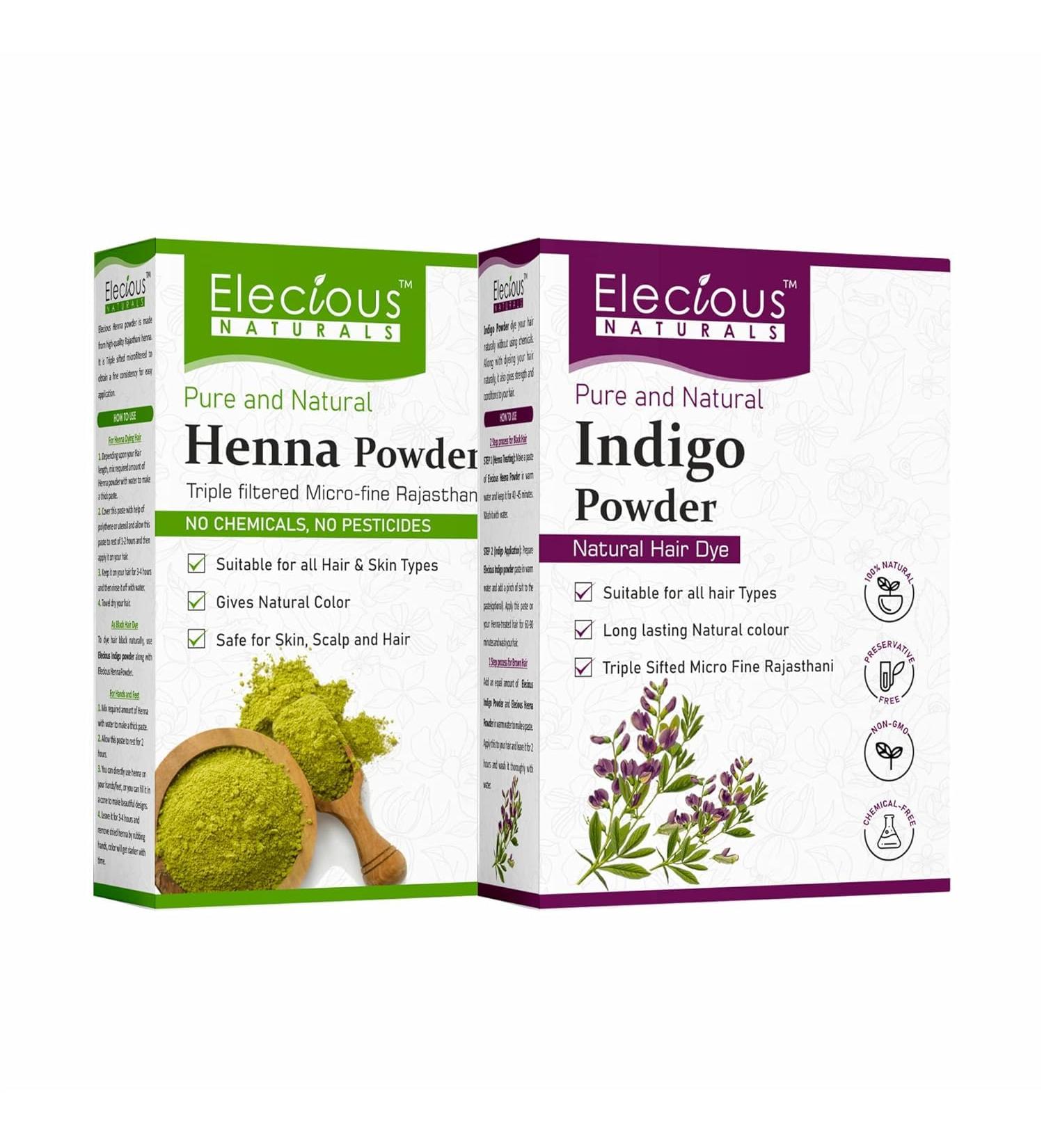 Naturals Indigo and Henna Powder for Hair - 400g | Eco-Friendly Hair Dye for Vibrant Color - Buy Online on GoSupps.com