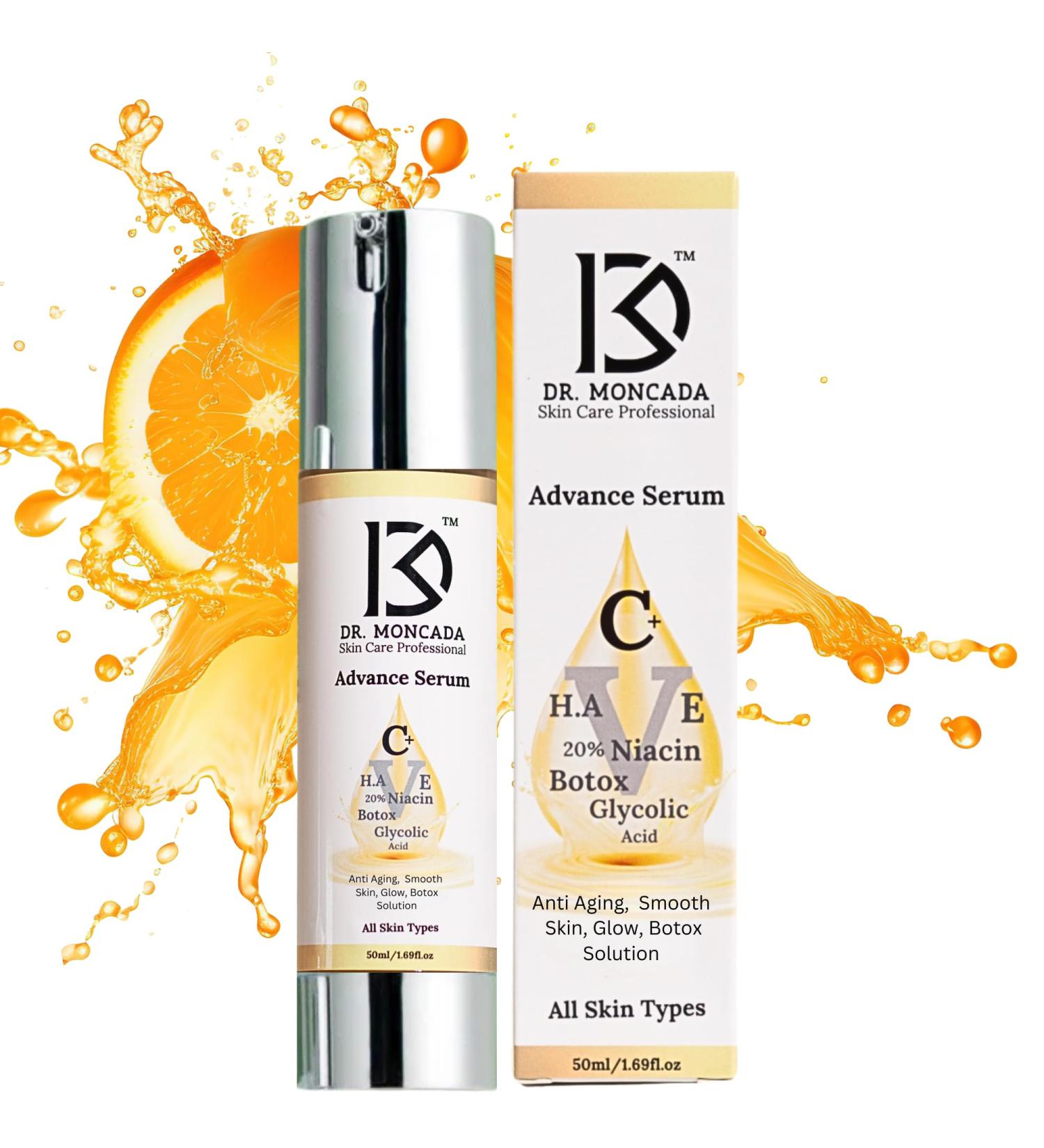 Vitamin C Serum for Anti-Aging | Niacin Hyaluronic Acid & Botox Solution - 1.69OZ | Brighten Skin & Reduce Fine Lines - Buy Online on GoSupps.com