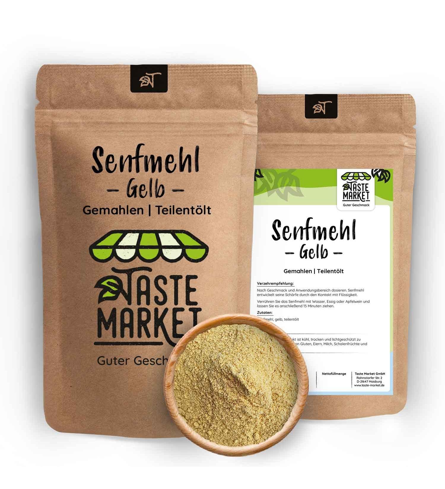  TASTE Guter Geschmack 500g yellow mustard flour | Ground mustard powder | Mustard making | Ground mustard seeds | Spices - Buy Online on GoSupps.com