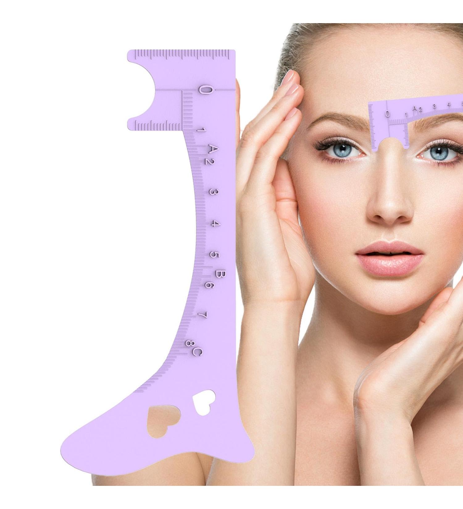 Kumprohu Brow Mapping Ruler | Silicone Eye Liner Guide Eye Brow Stencils | Eyebrow Shaping Ruler Eye Makeup Aid Brow Measuring Tool for Beginners Eye Liner Eyelash Eyebrow Purple - Buy Online on GoSupps.com