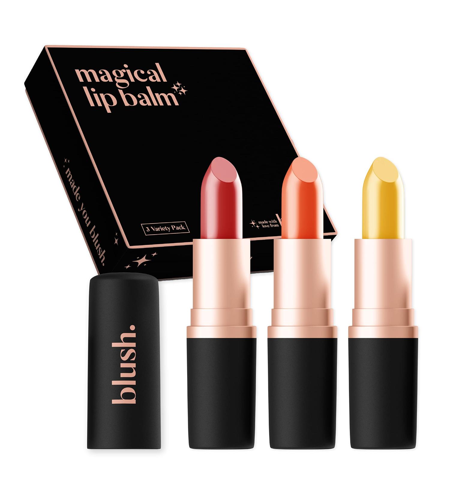 Blush Magical Lip Balm Set | 3 pH Color-Changing Vegan Shades | Cruelty-Free Hydration & Personalized Glow - Buy Online on GoSupps.com
