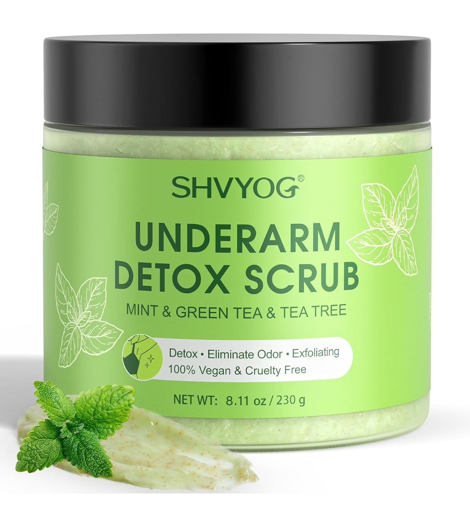 Gommage D toxifiant pour les Aisselles au Th Vert - Naturel avec Menthe et Arbre Th pour liminer les Odeurs 230g - Buy Online on GoSupps.com