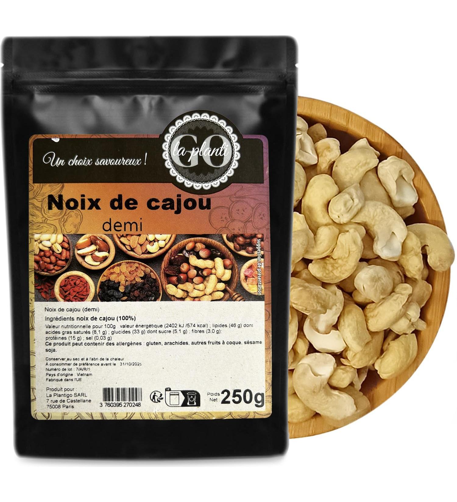 Cashew nuts (half) 250 g - LA PLANTIGO - Buy Online on GoSupps.com
