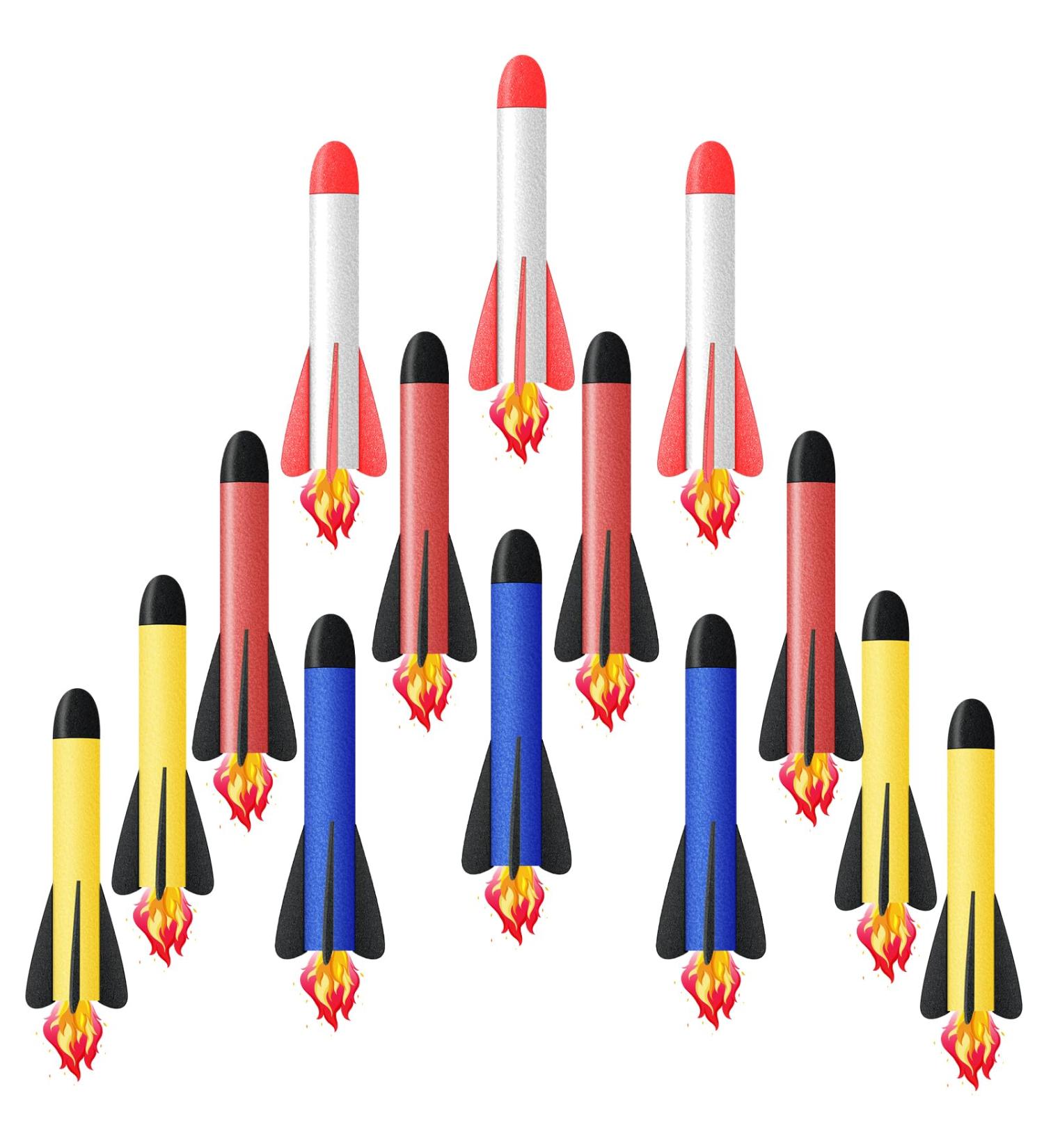 TDDL 14-Piece Rocket Toys Set for Kids | Foam Rockets & Air Pressure Outdoor Gifts for Girls Aged 3-12 - Buy Online on GoSupps.com